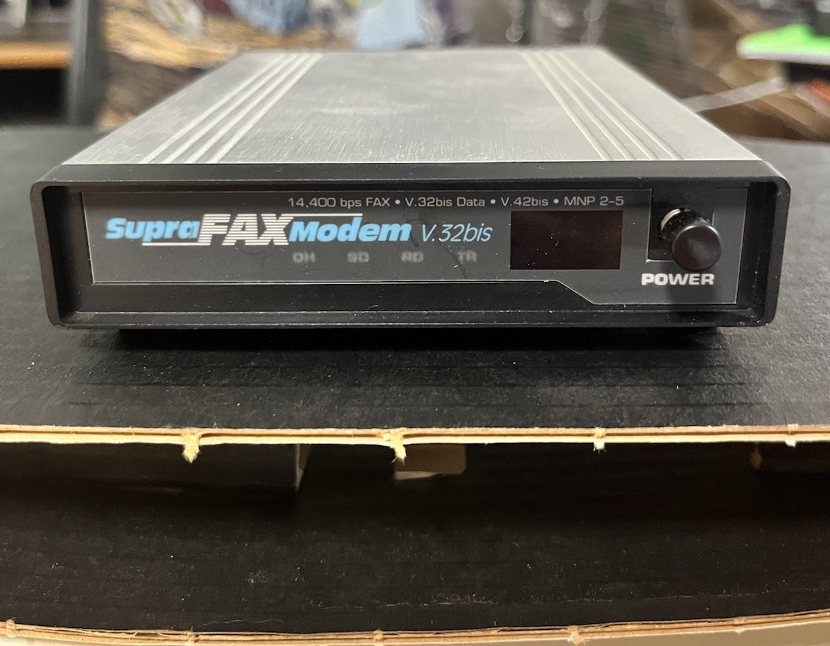 VTG Supra Fax Modem V.32bis NOS Modem And Power Supply MAC System 7 Compatible
