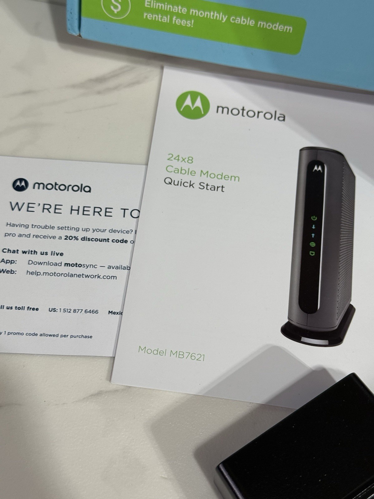 Motorola Modem Cable MB7621 New – Open Box