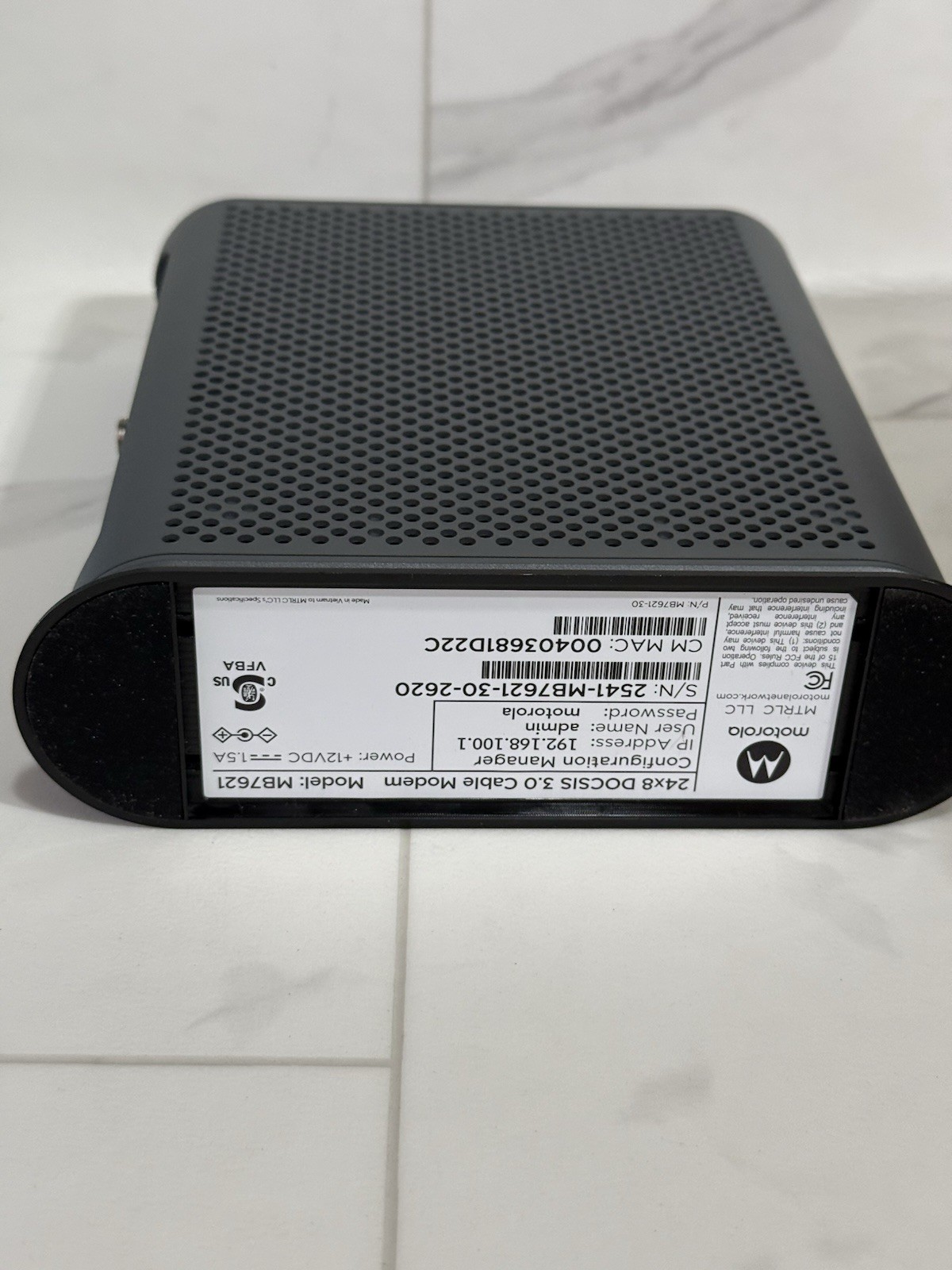 Motorola Modem Cable MB7621 New – Open Box