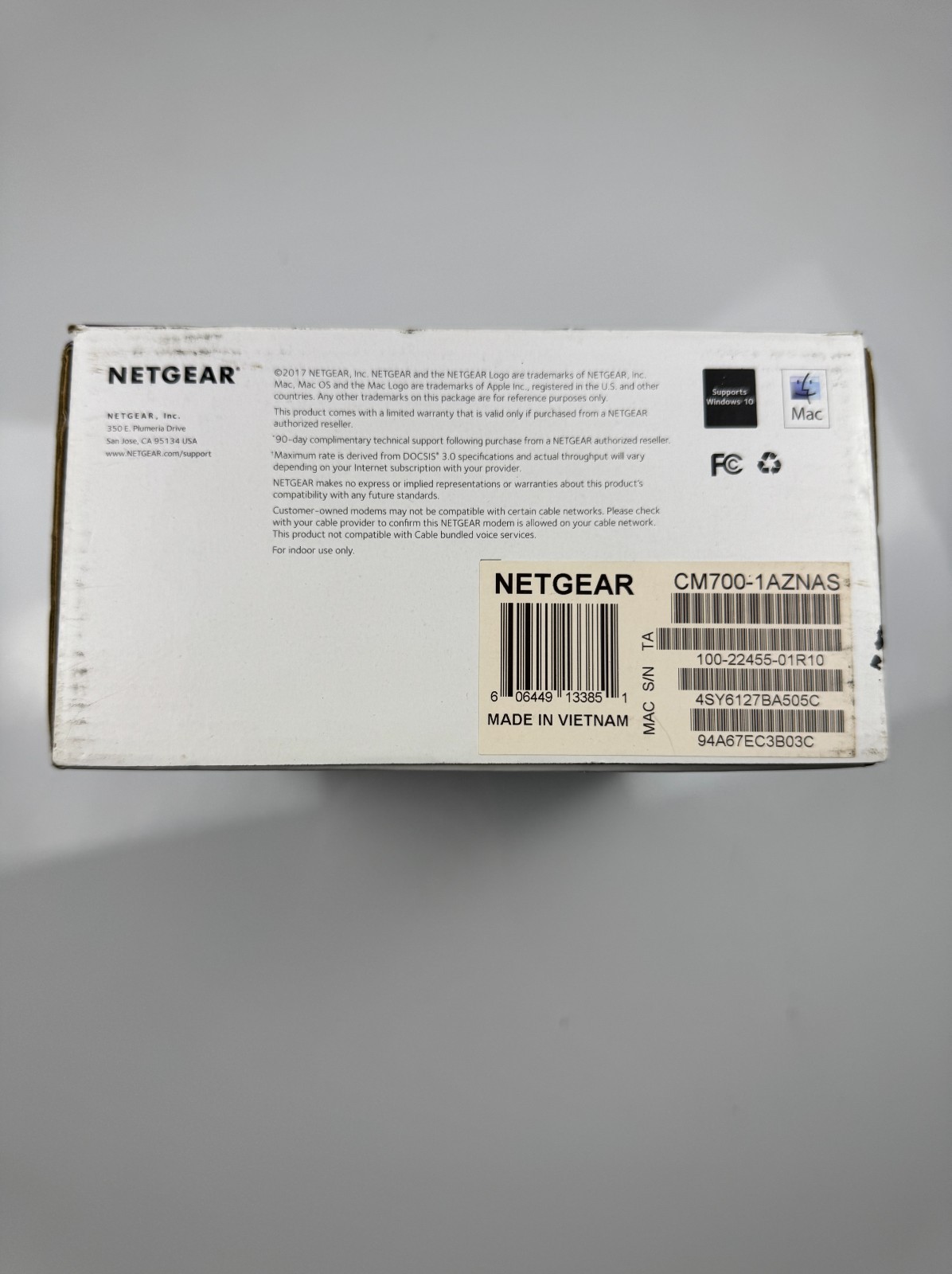 NETGEAR CM700 High Speed DOCSIS 3.0 Cable Modem 1.4Gbps CM700-100NAS