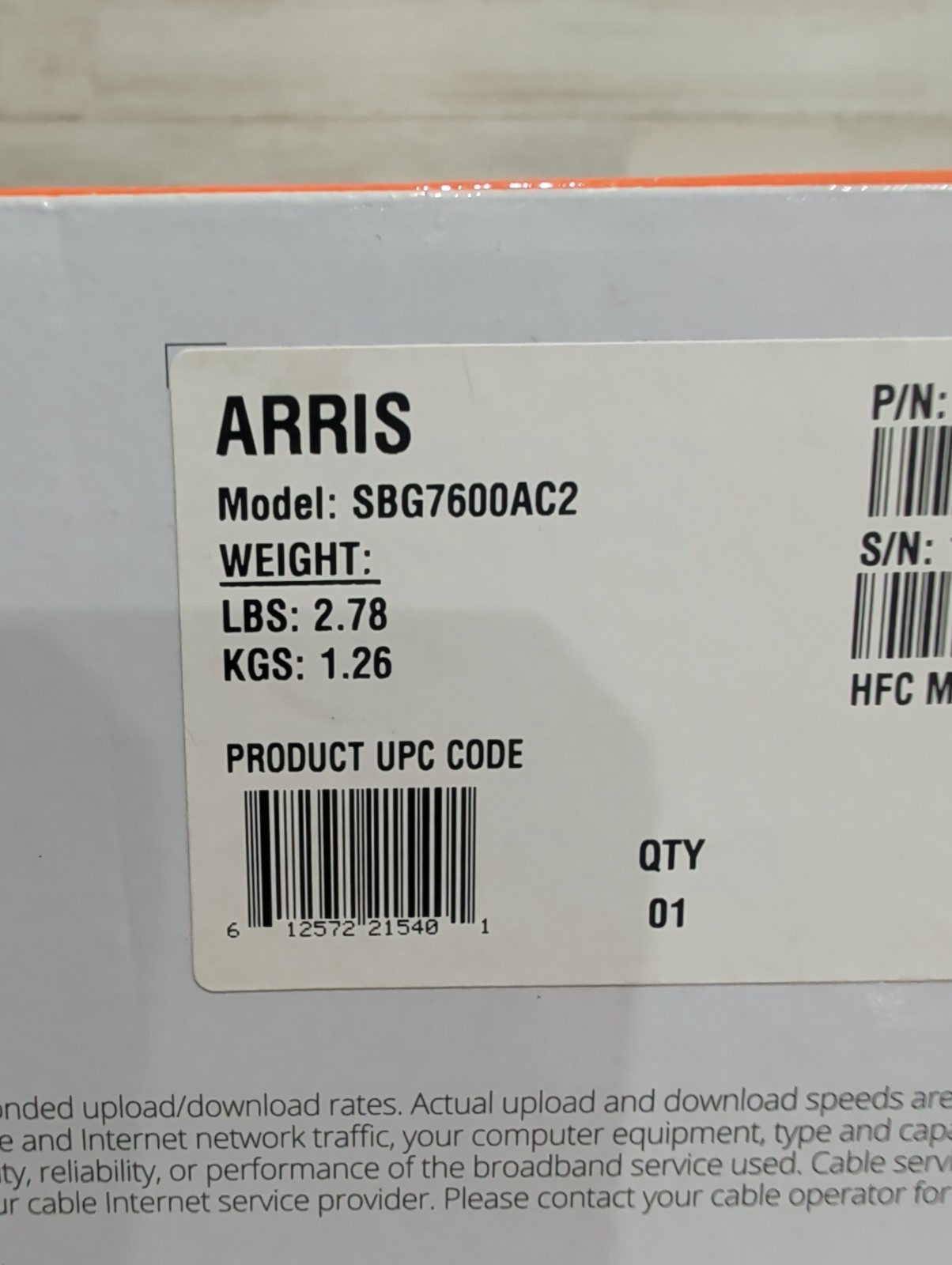 ARRIS SURFboard SBG7600AC2 DOCSIS 3.0 Cable Modem AC2350 Wi-Fi Router