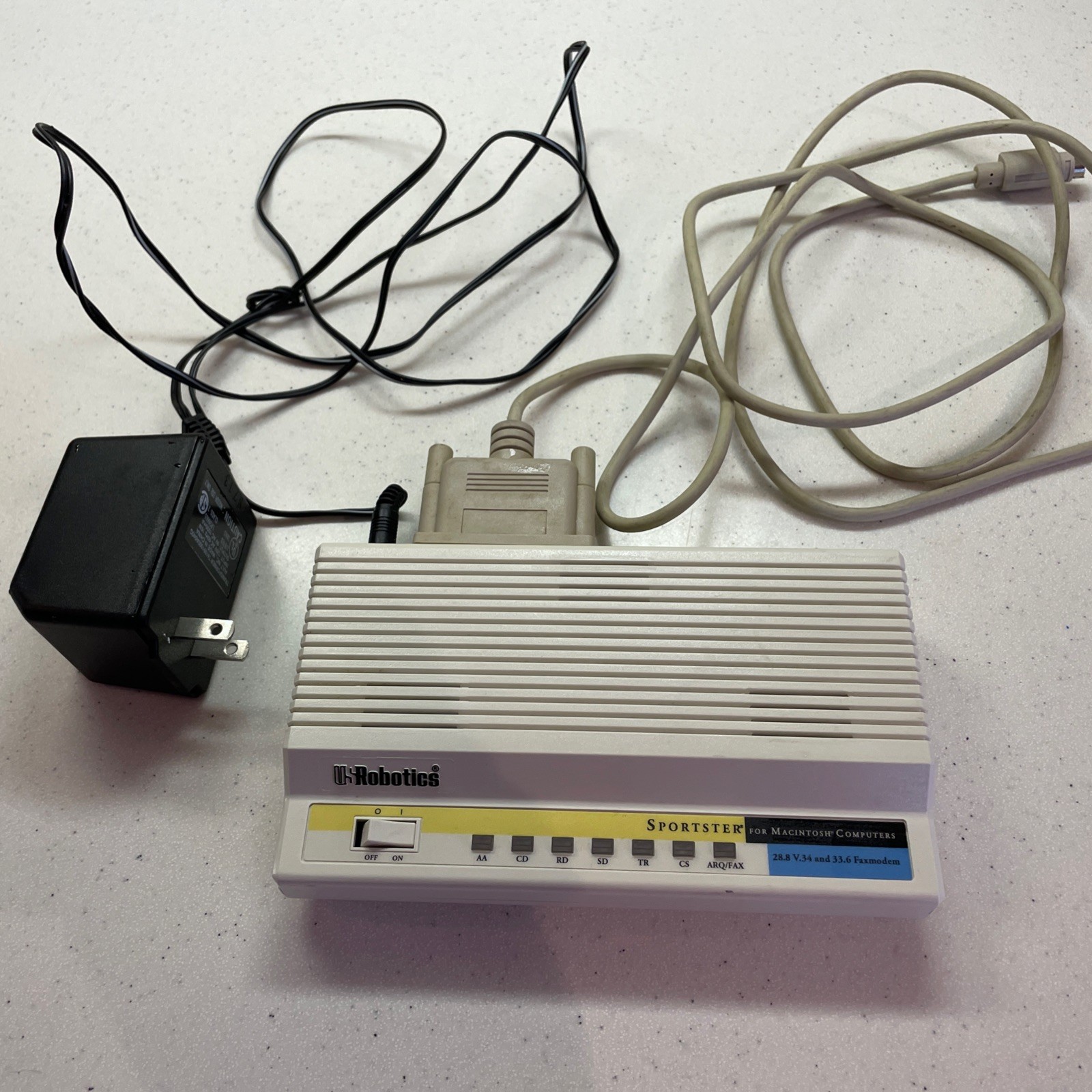US Robotics Sportster Modem Macintosh 28.8 V.34 33.6 Faxmodem With POWER ADAPTER