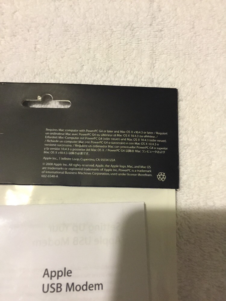 New Genuine Apple original USB Phone Modem MA034Z/A