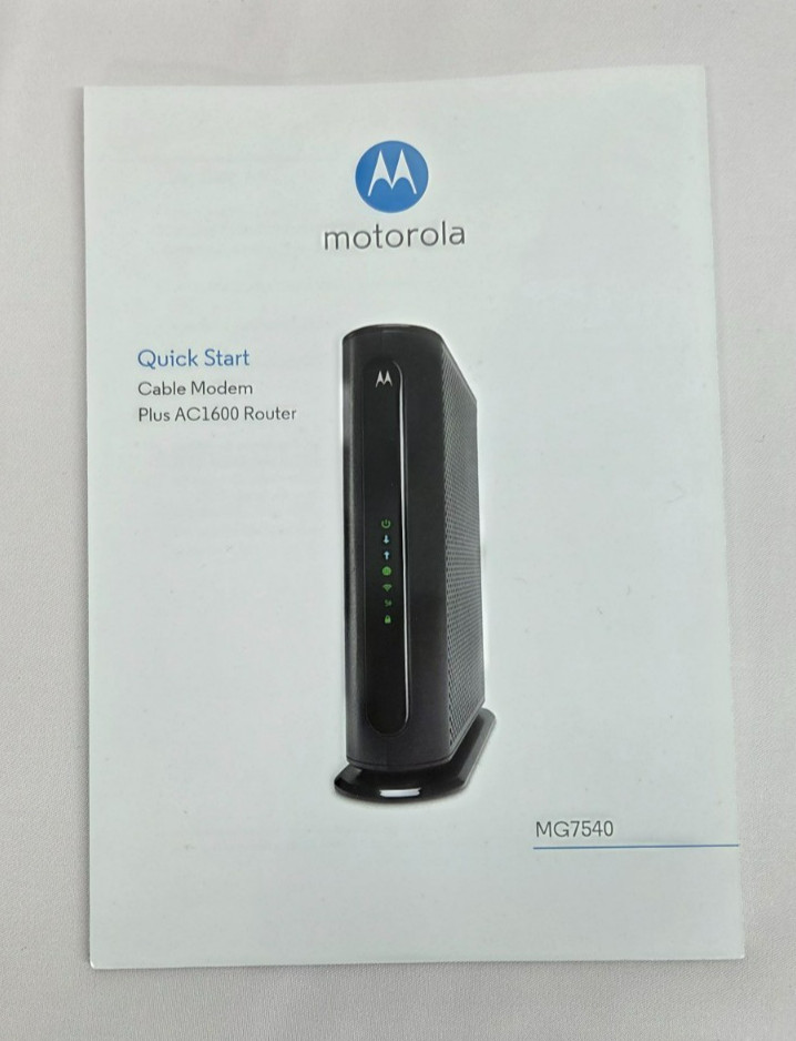 Motorola MG7540 Cable Modem Router Combo DOCSIS 3.0 16×4 AC1600 WiFi | In Box