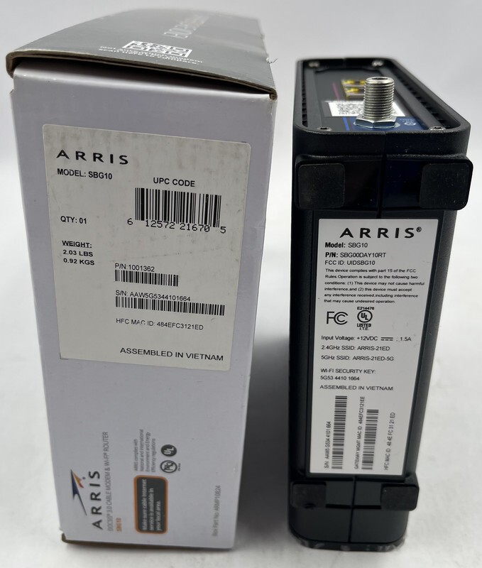 ARRIS SURFBOARD SBG10 1001362 DOCSIS 3.0 INTEL INSIDE MODEM/BLACK