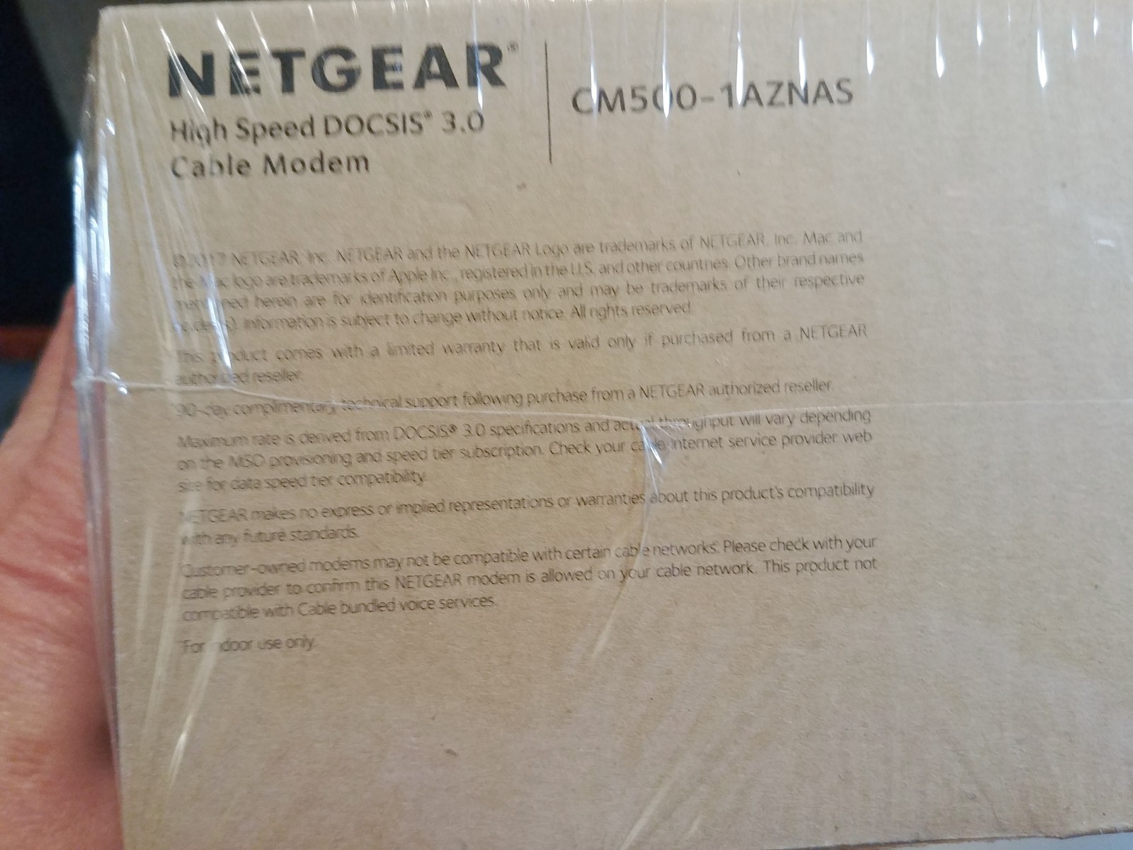 Netgear High Speed DOCSIS 3.0 Cable Modem CM500-1AZNAS NEW, SEALED Xfinity Cox