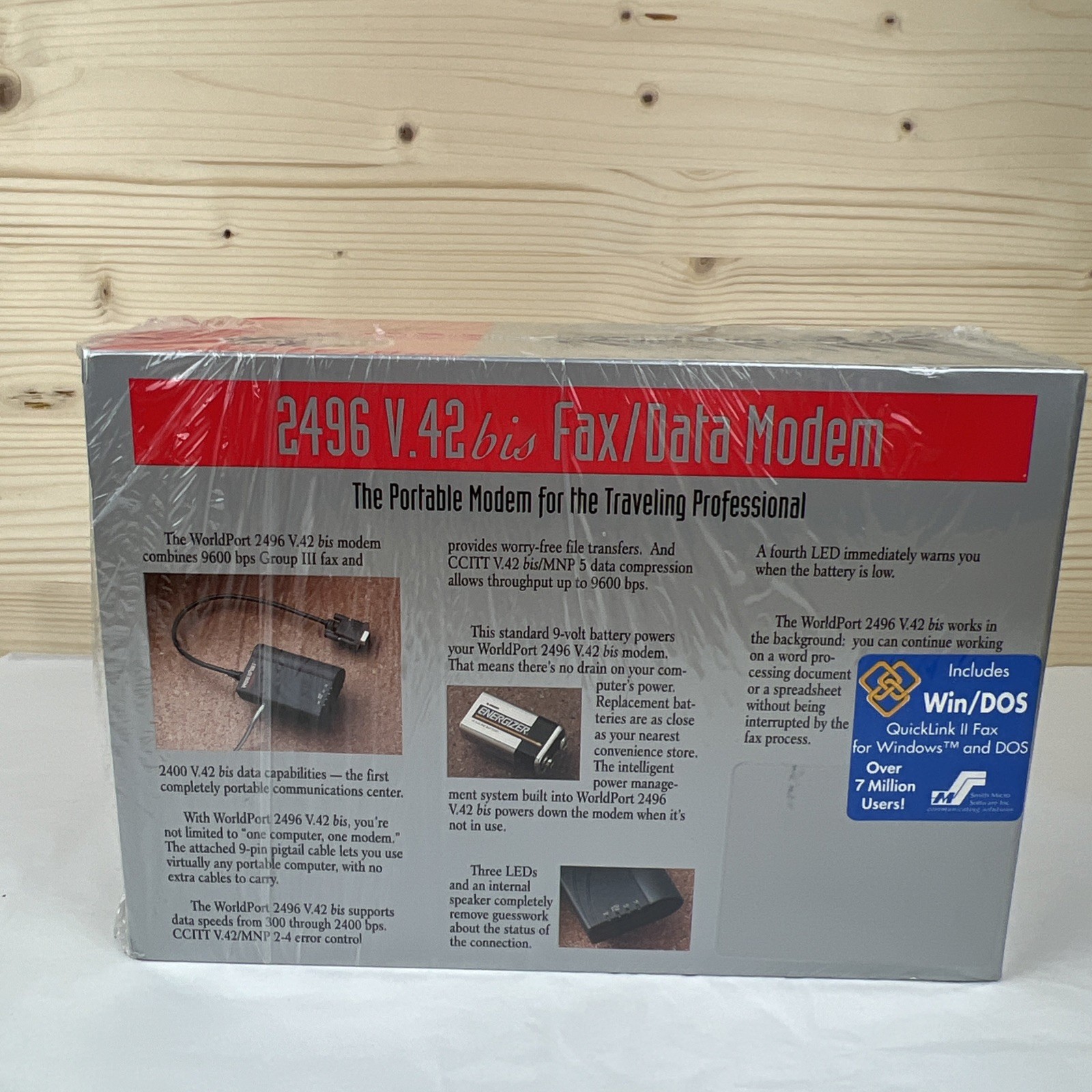 NOS WorldPort USRobotics 2496 V. 42 bis Fax/Data Modem 9600 bps – NEW Sealed