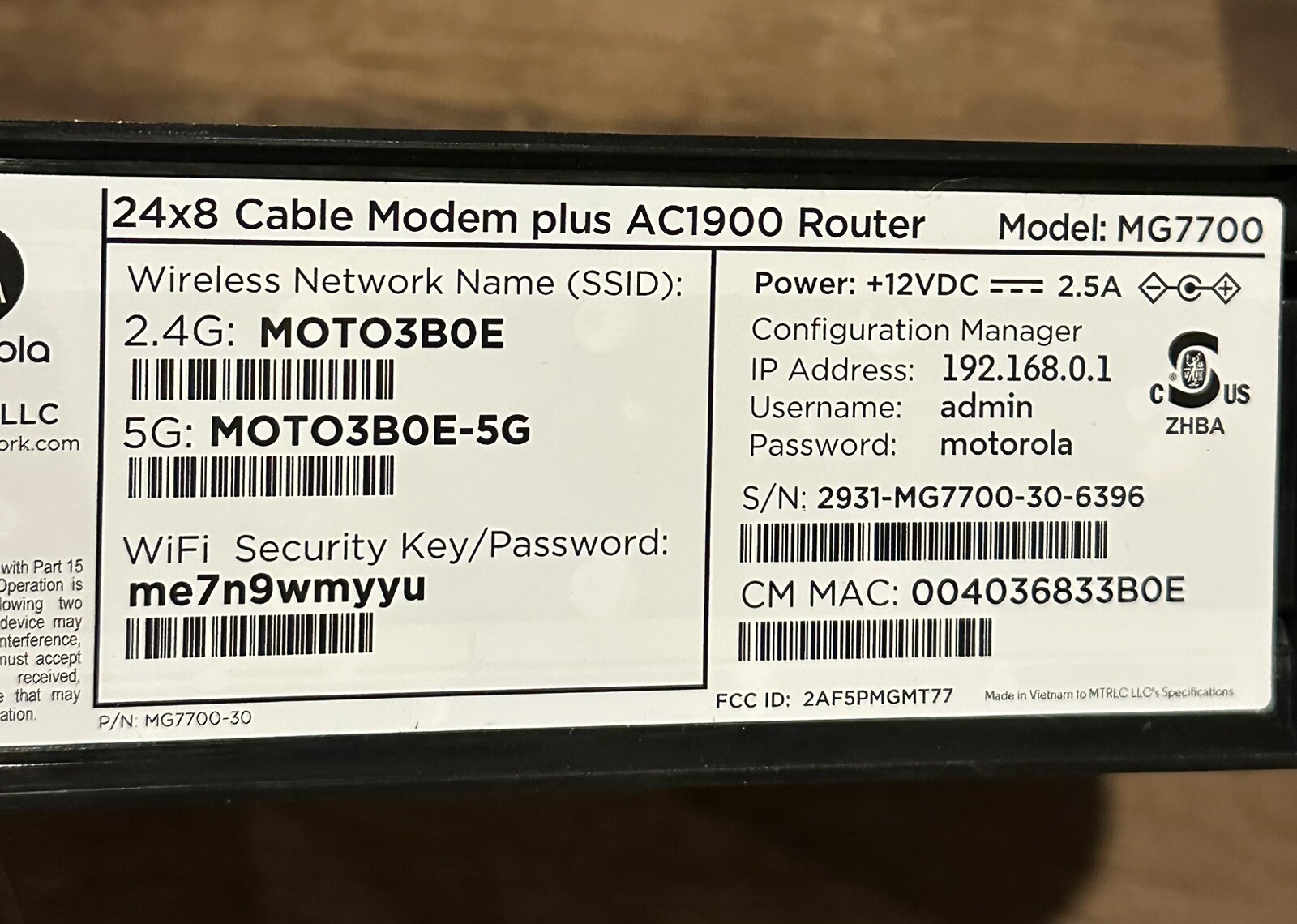 Motorola MG7550 16×4 High Speed ​​Cable Modem Plus AC1900 WiFi Router