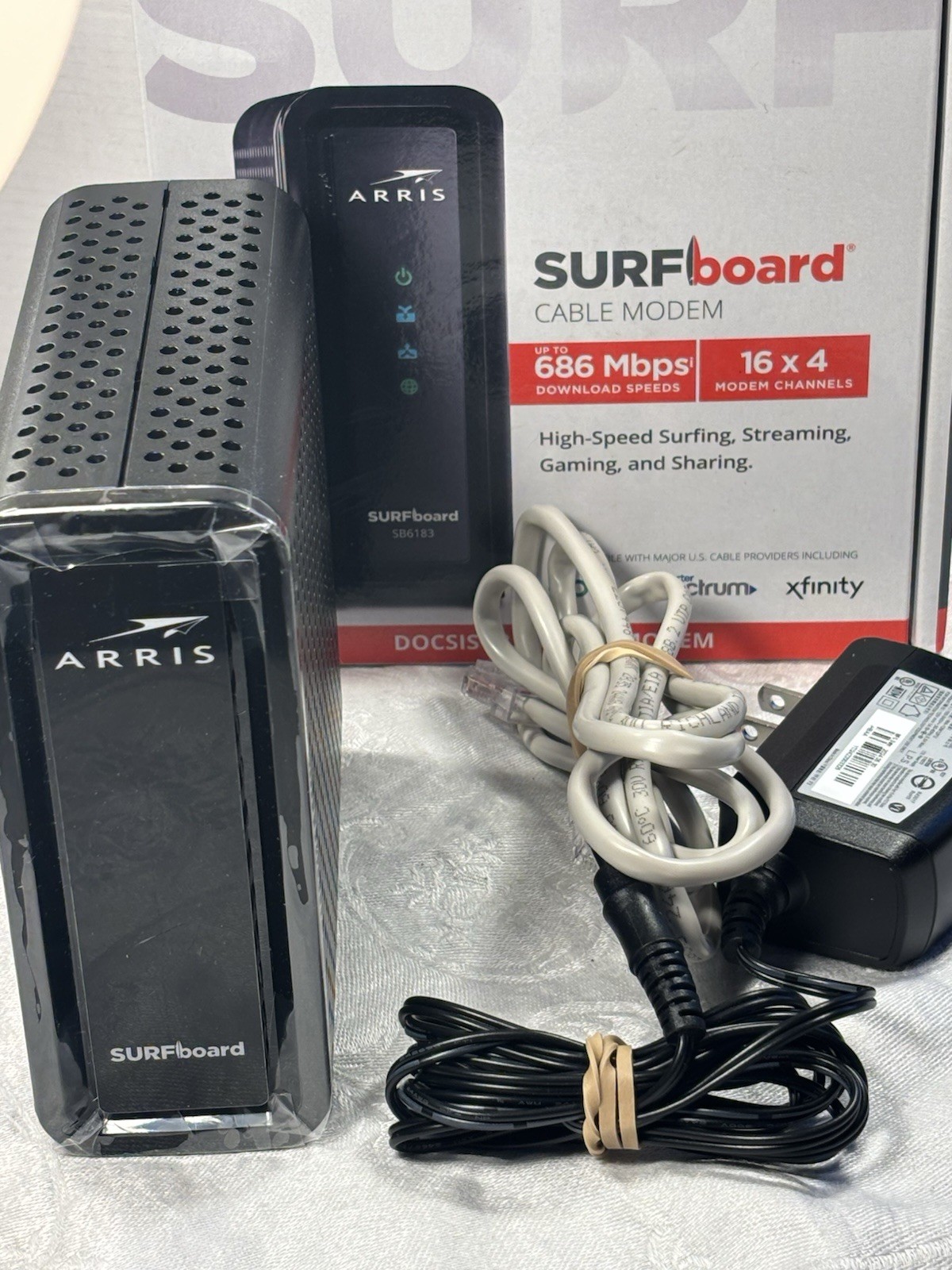 ARRIS SURFboard SB6183 DOCSIS 3.0 Cable Modem – BLACK NEW OPEN BOX SHIPS FAST