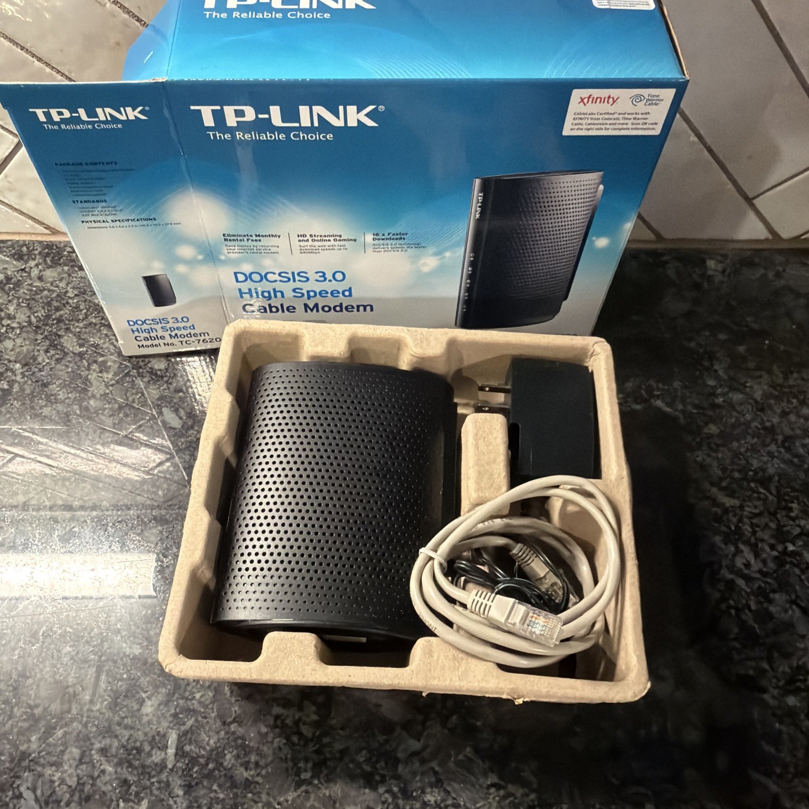 TP-Link TC-7620 DOCSIS 3.0 High Speed Cable Modem – Tested Working
