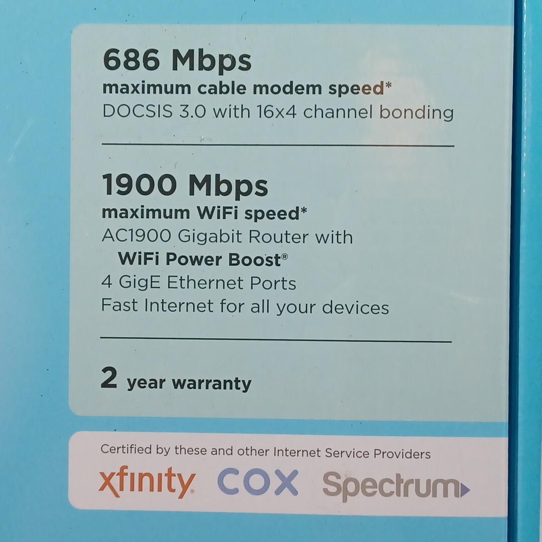 Motorola MG7550 16×4 High Speed ​​Cable Modem Plus AC1900 WiFi Router