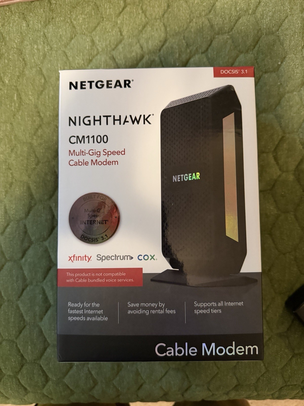 NETGEAR Nighthawk CM1100 DOCSIS 3.1 1Gbps Multi-Gig Cable Modem