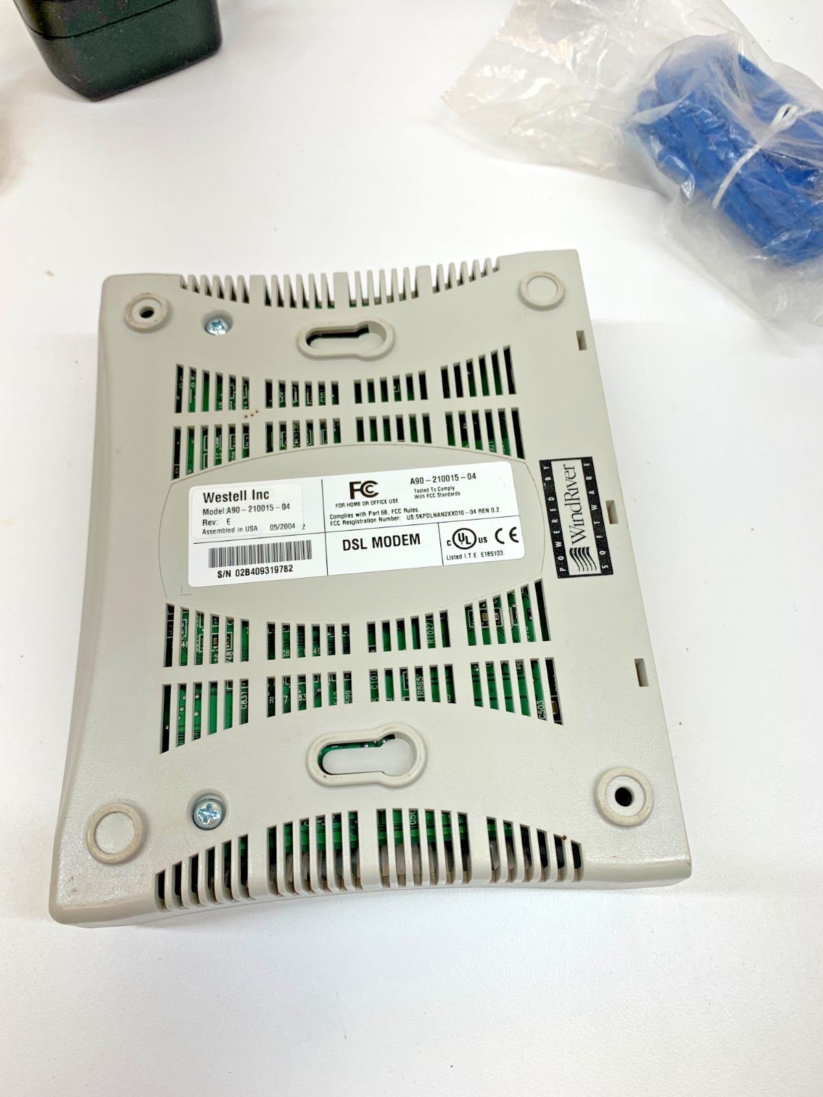 Westell Wirespeed DSL Modem A90-210015-04 Cables and Adaptor For Home or Office
