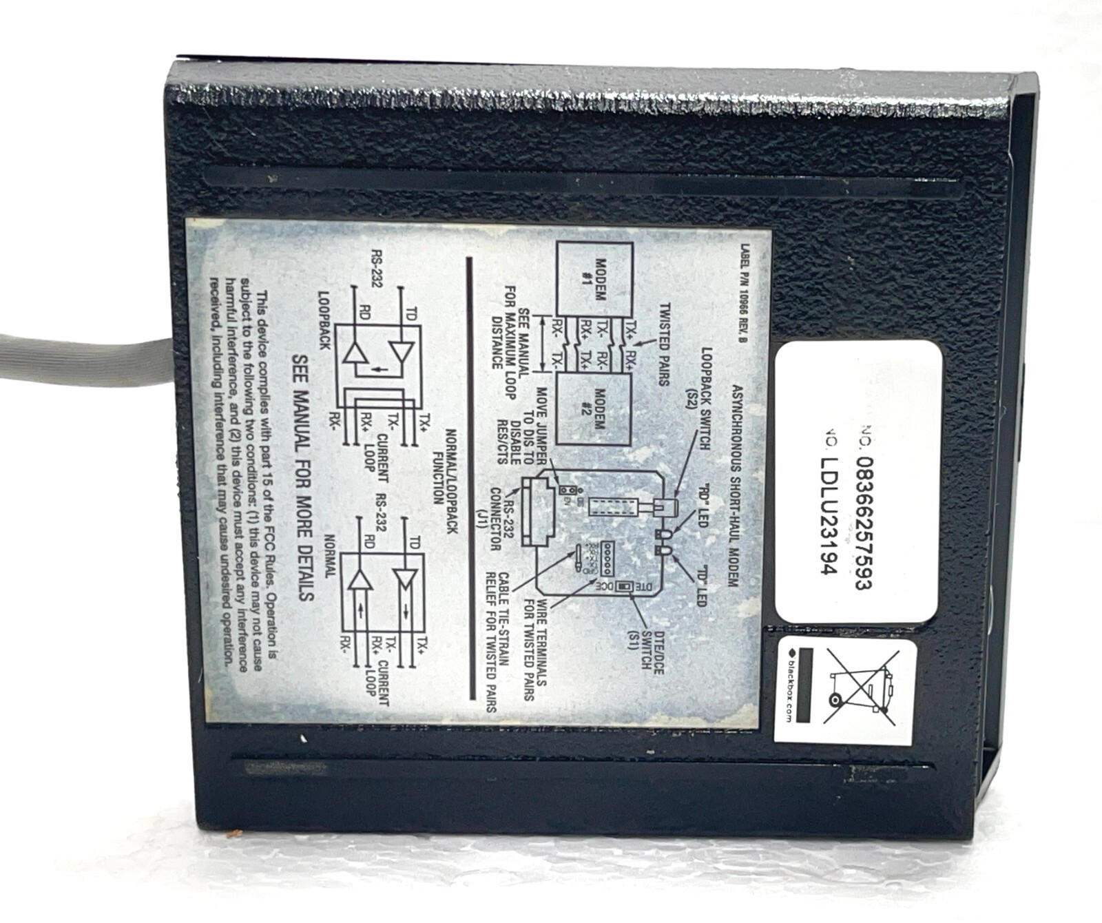 Black Box Asynchronous Short-Haul Modem LDLU23194