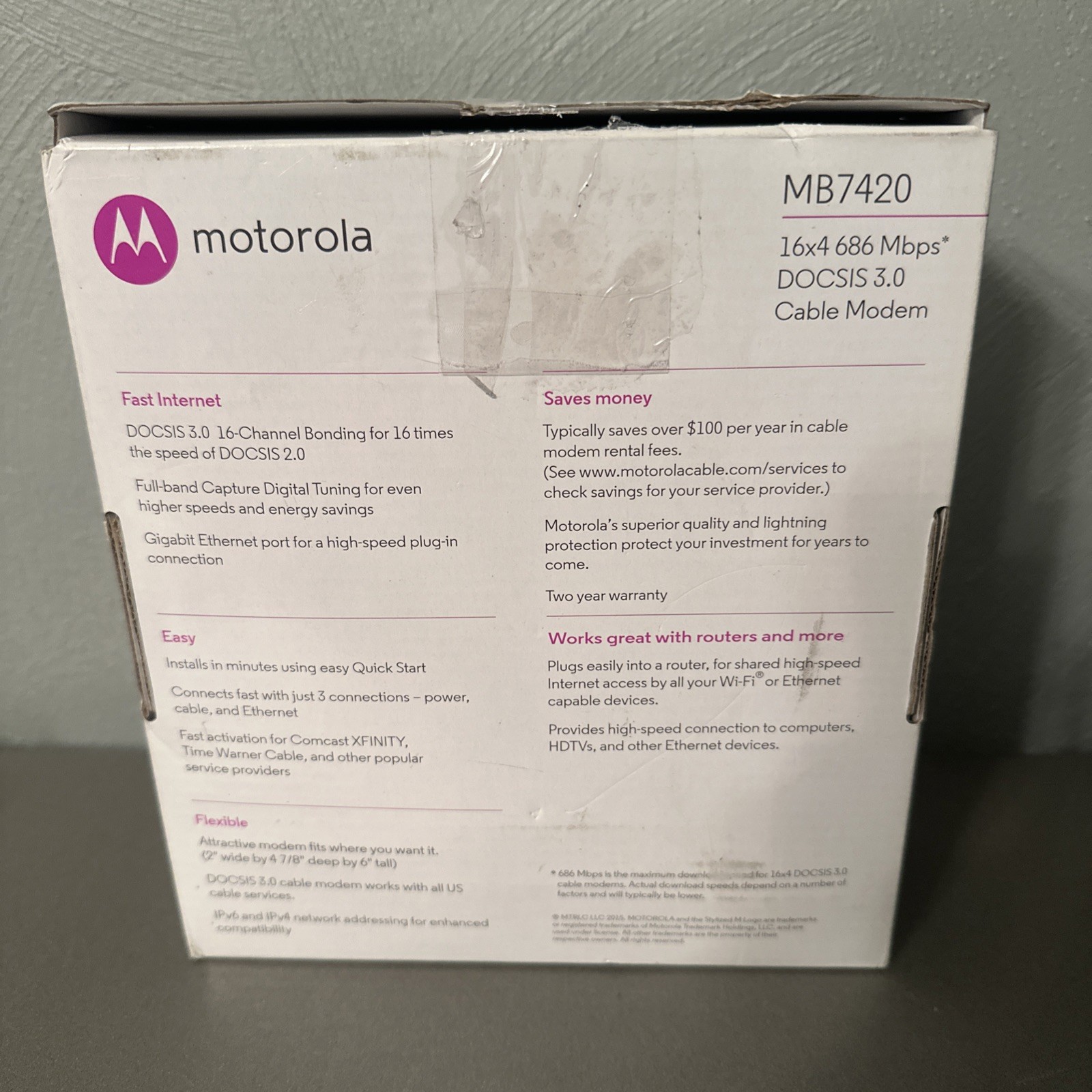 Motorola MB7420 16×4 High Speed ​​Cable Modem 686 Mbps