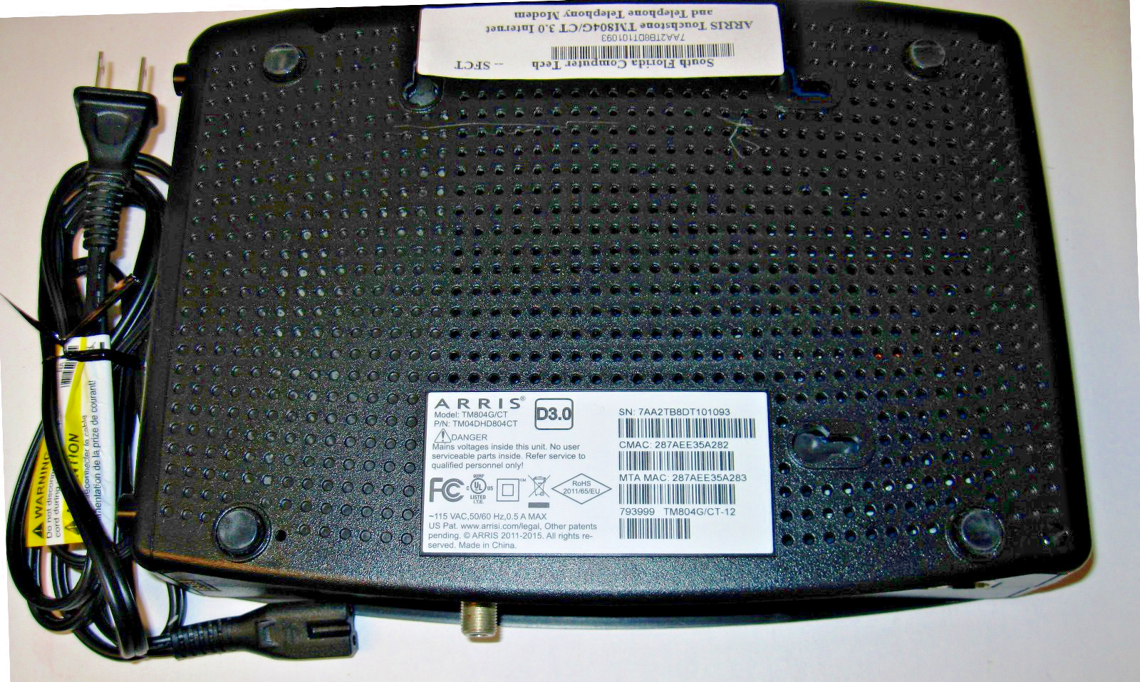 ARRIS Touchstone TM804G/CT 3.0 Internet and Telephone Telephony Modem
