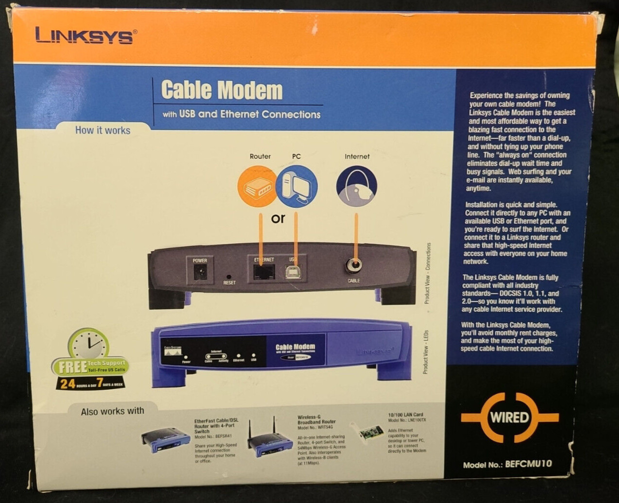 Linksys BEFCMU10 Wired Cable Modem with USB and Ethernet Connections Cisco Sys