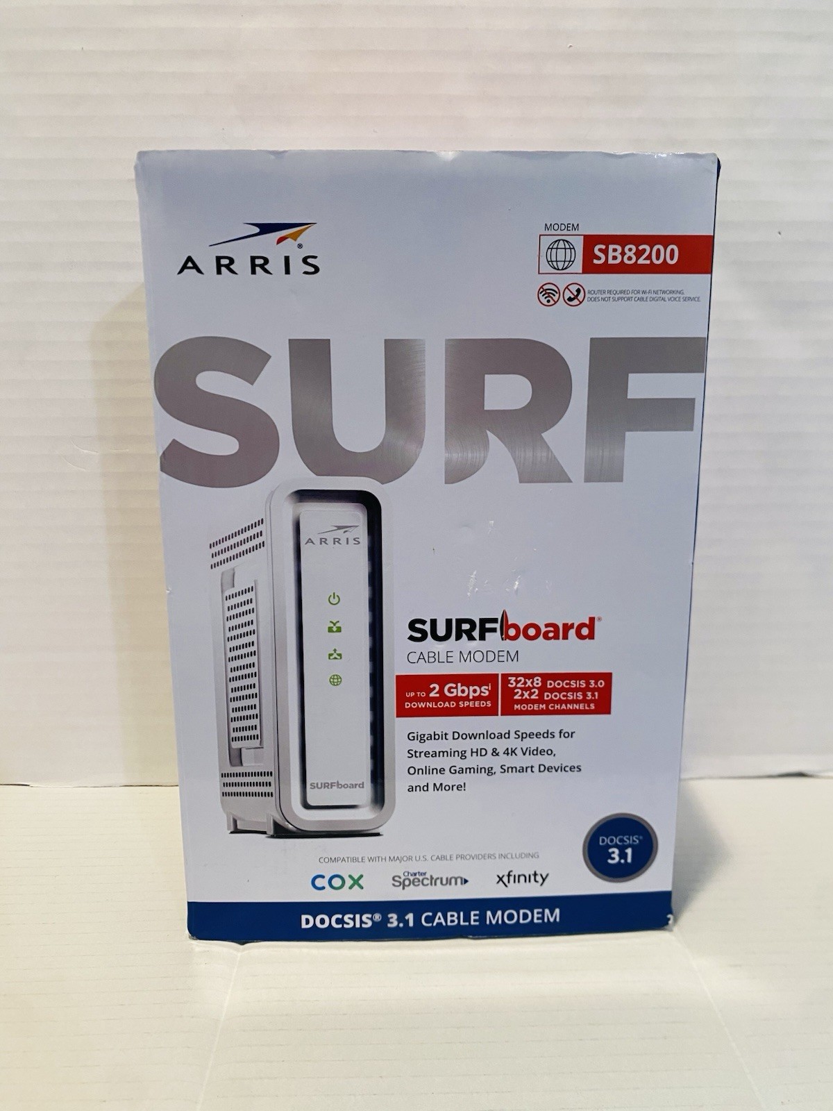 New ARRIS SURFboard SB8200 DOCSIS 3.1 Cable Modem White