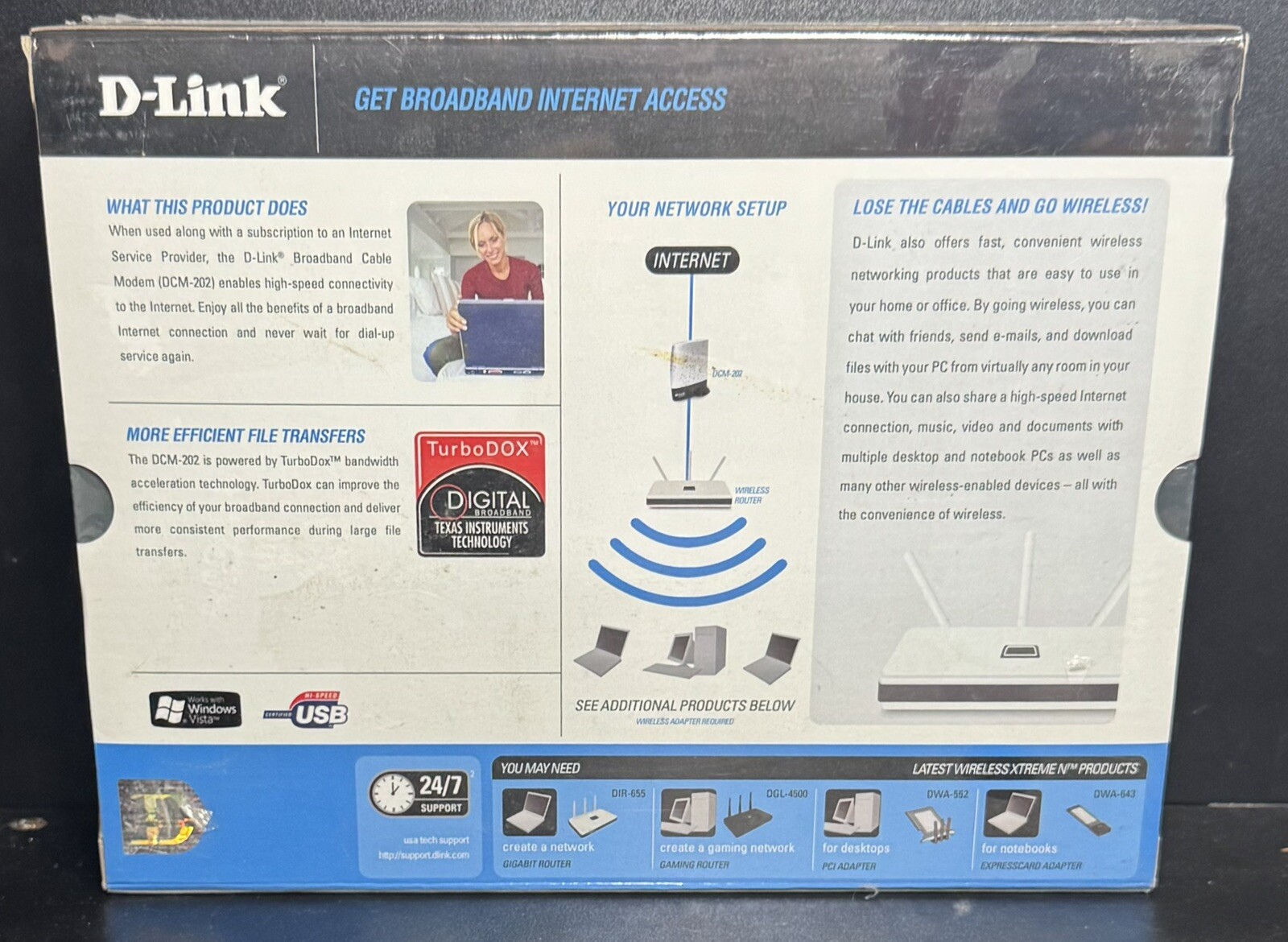 NEW Sealed D-Link Broadband Cable Modem Internet Access USB Ethernet DCM-202
