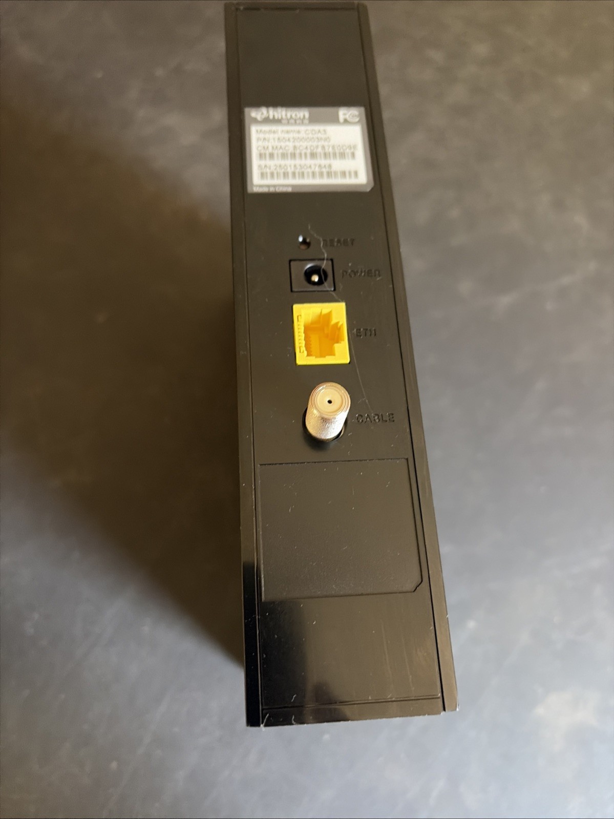 Hitron CDA3 Cable Modem Ethernet Coaxial Black 1 LAN Port Cable Modems & Routers
