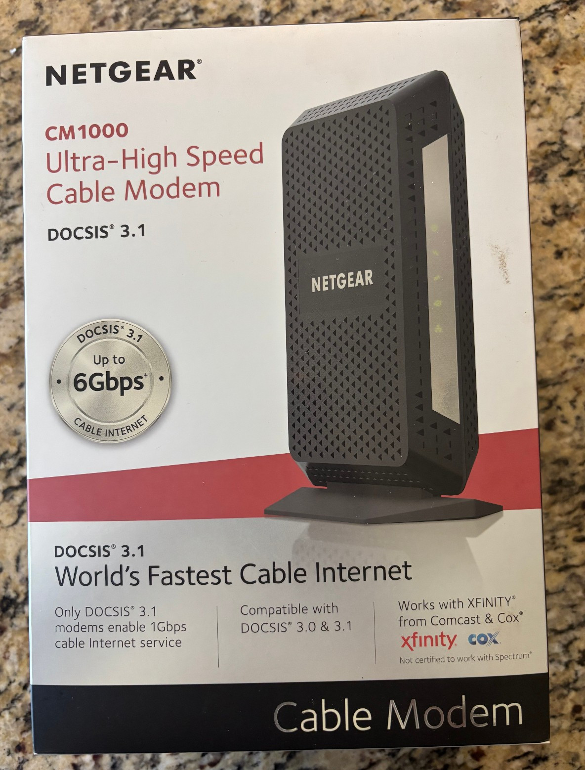 NETGEAR CM1000 Wired-Ethernet (RJ-45) Cable – CM1000100NAS (Black)