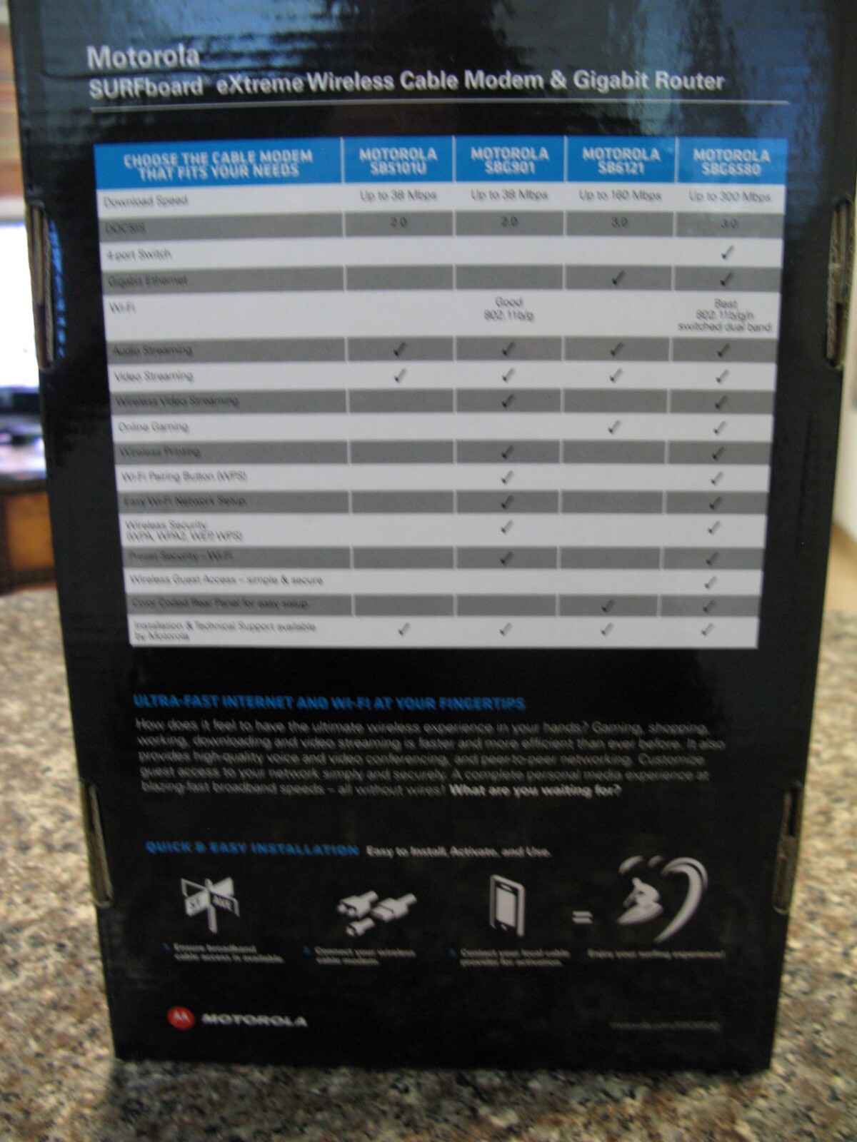 Motorola ARRIS SURFboard SBG6580 DOCSIS 3.0 Cable Modem and Wi-Fi Router N300