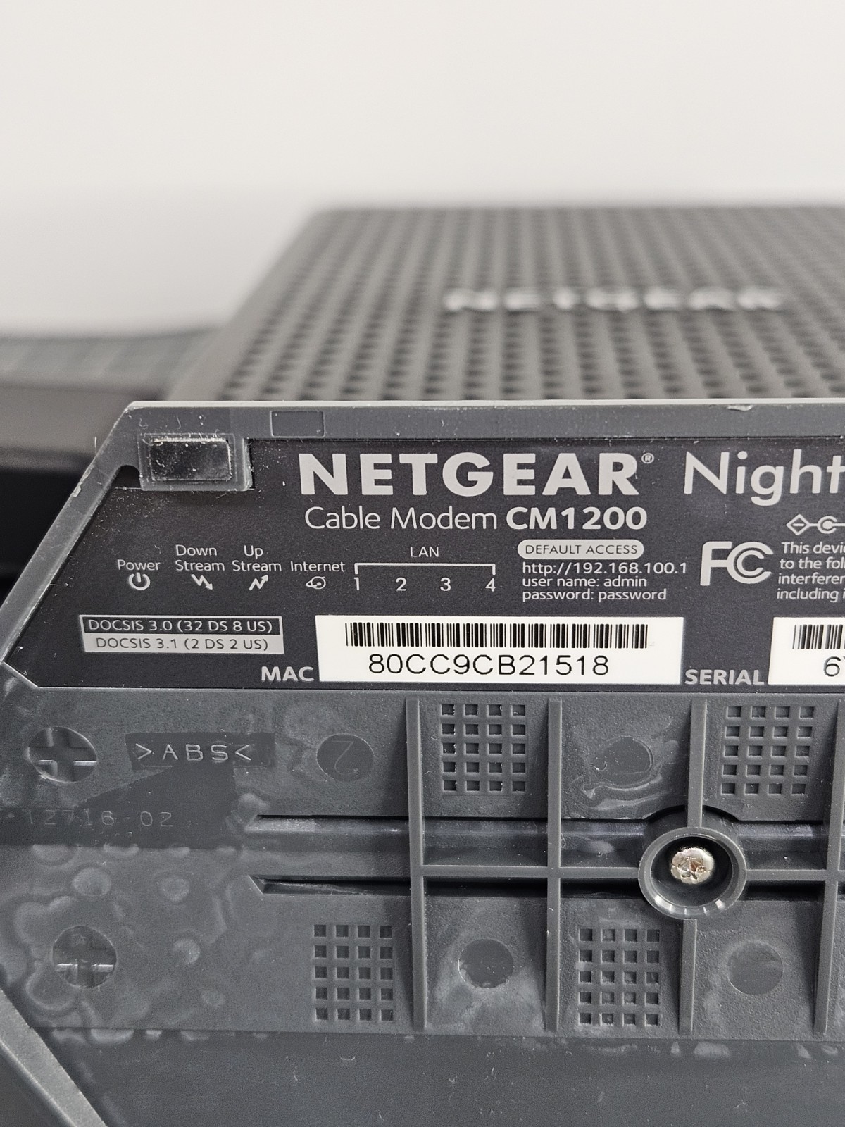 NETGEAR Nighthawk CM1200 DOCSIS 3.1 Cable Modem