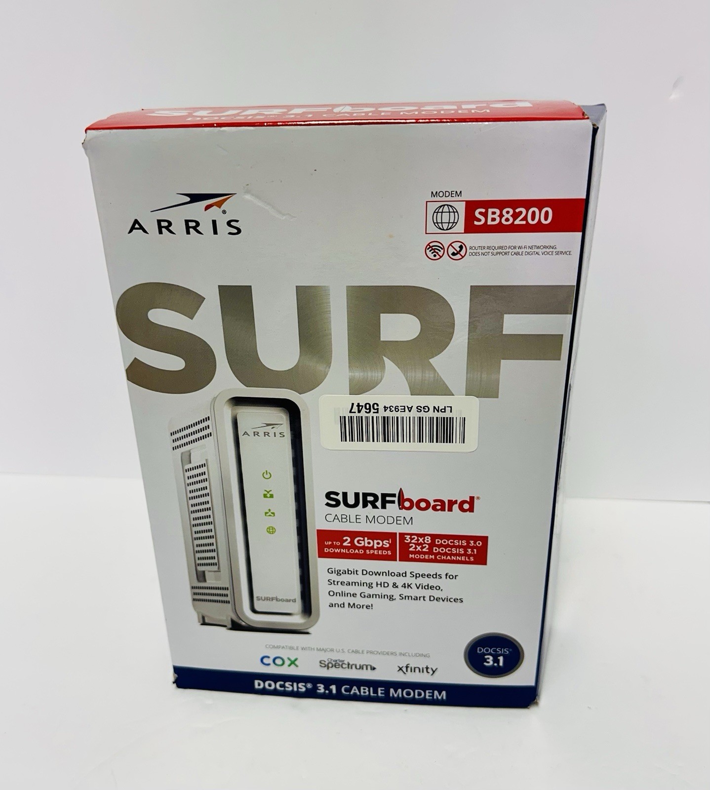 ARRIS SURFBOARD SB8200 DOCSIS 3.1 CABLE MODEM, Works with Xfinity, Cox, Spectrum