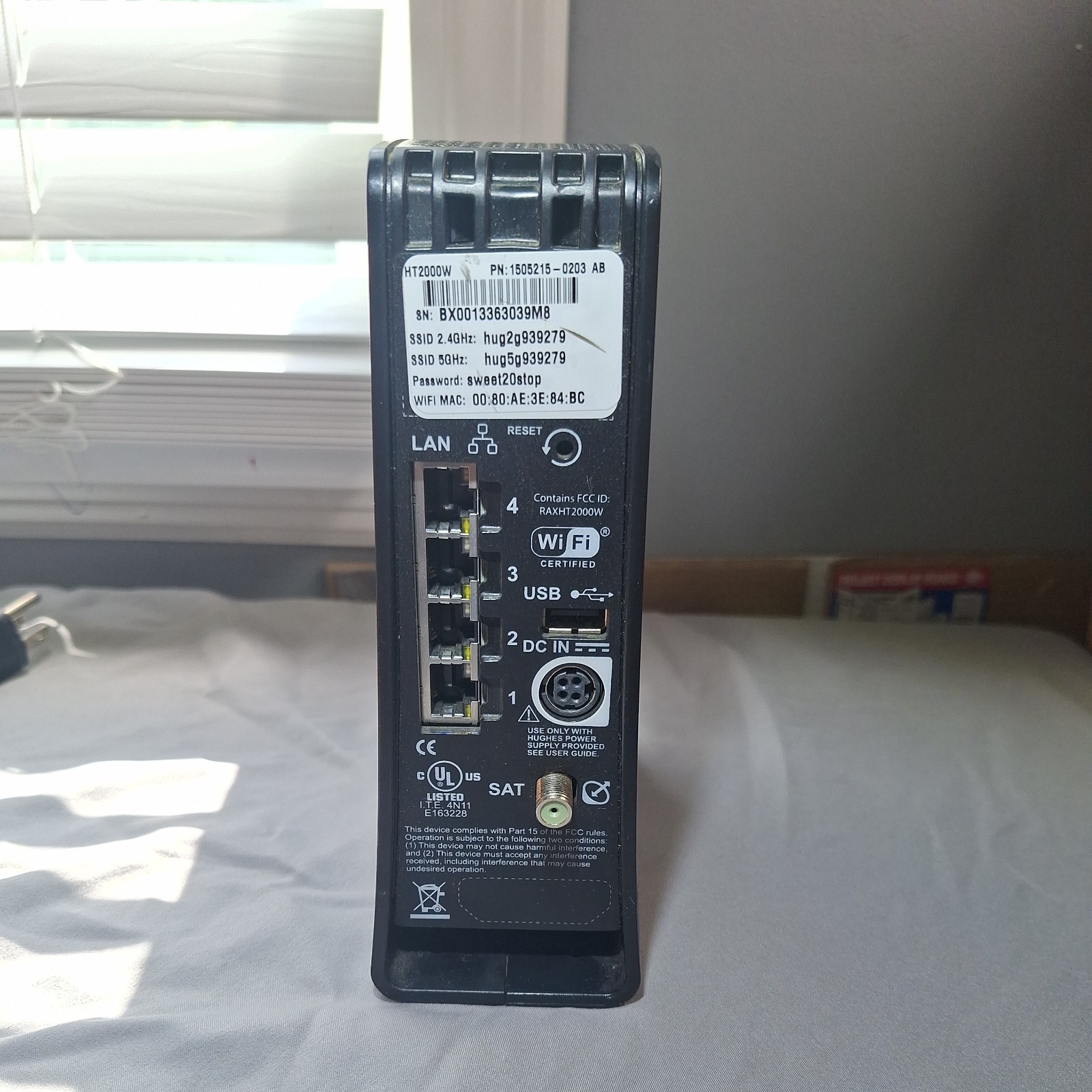 HughesNet HT2000W Black Satellite Dual Band 2.4Ghz-5Ghz Internet Modem Router