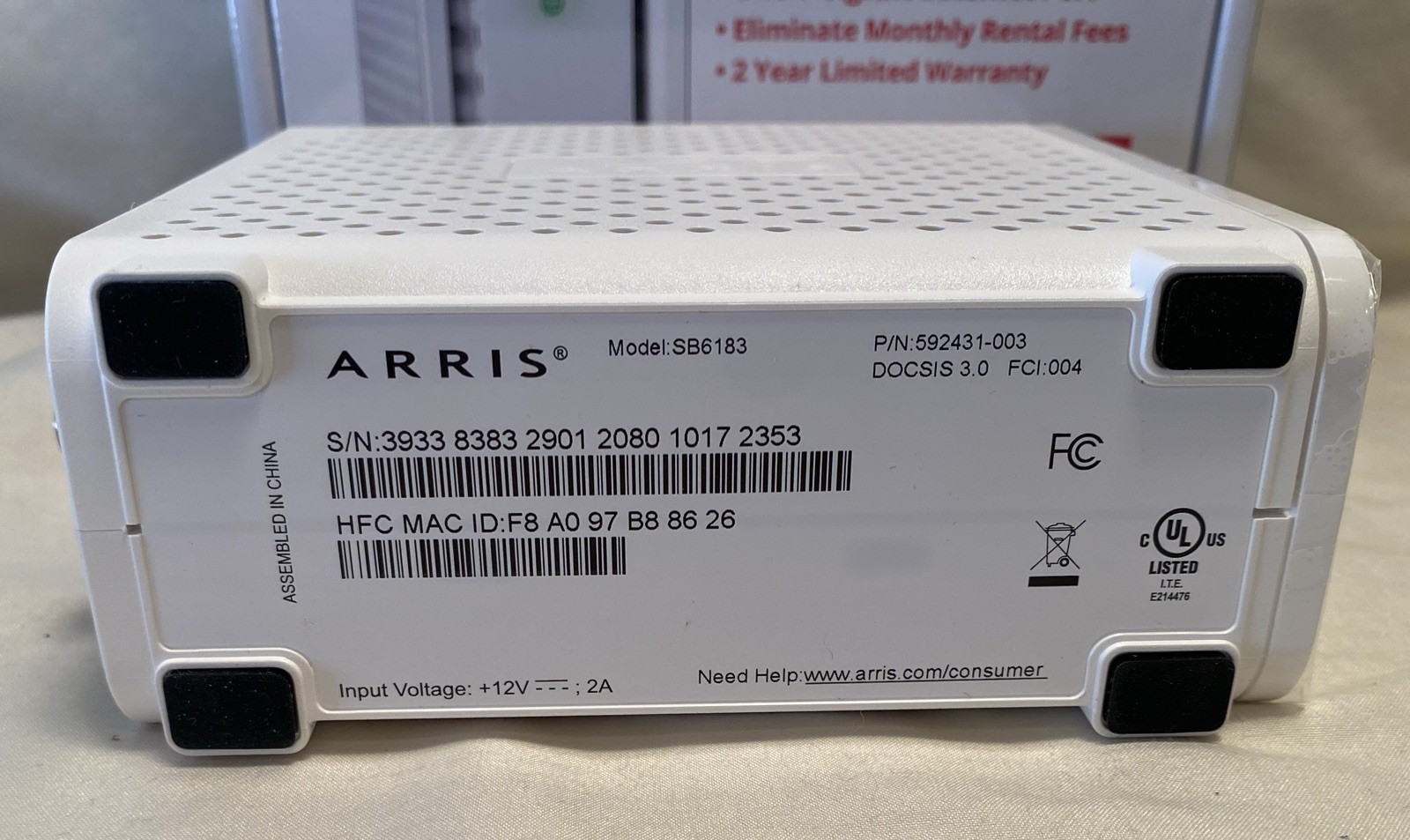 ARRIS Motorola SB6183 SURFboard DOCSIS 3.0 White Cable Modem BRAND NEW IN BOX