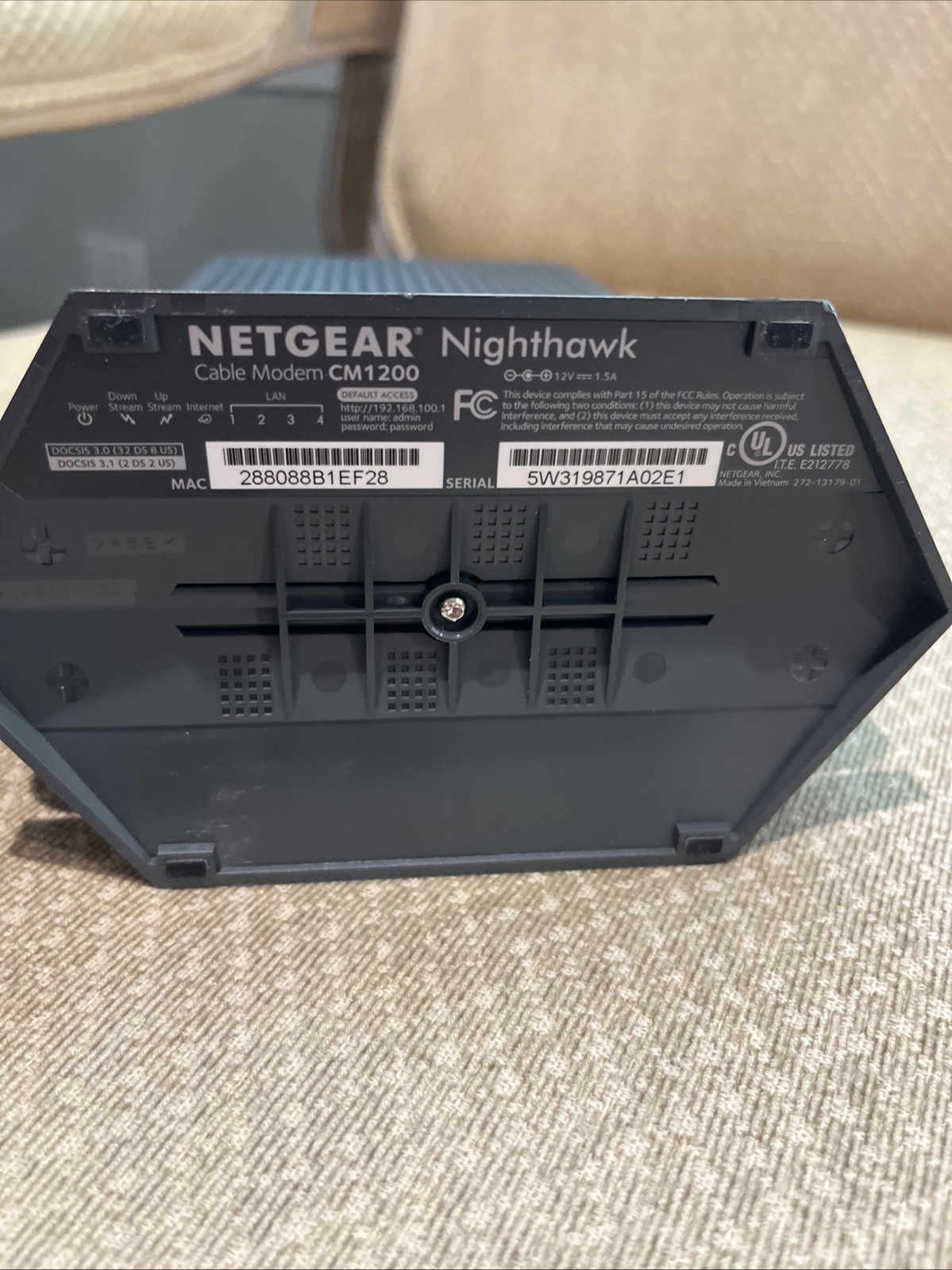 NetGear NightHawk CM1200 Modem.