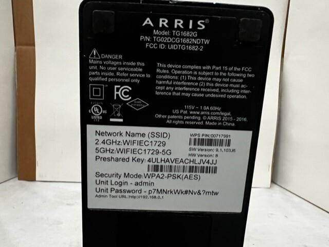 Arris TG1682G Wireless Docsis 3.0 Telephony Gateway Tested **1,000+ in stock**