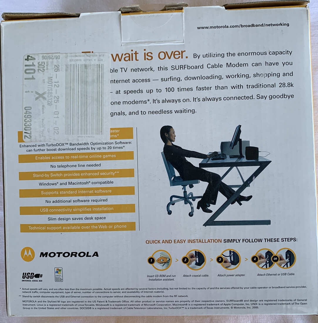 Motorola SURFboard SB5120 p/n 502190-008 Cable Modem