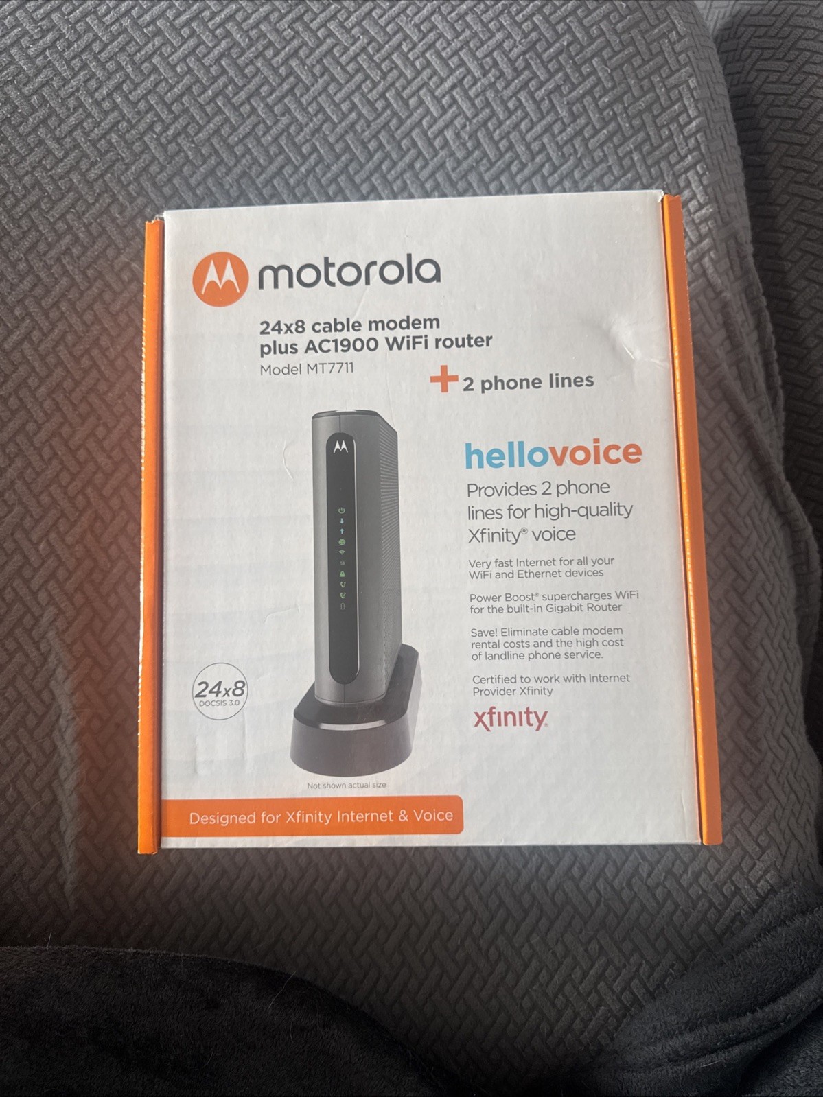MOTOROLA MT7711 24X8 Cable Modem/Router 2 Phone Ports DOCSIS 3.0 Comcast XFINITY