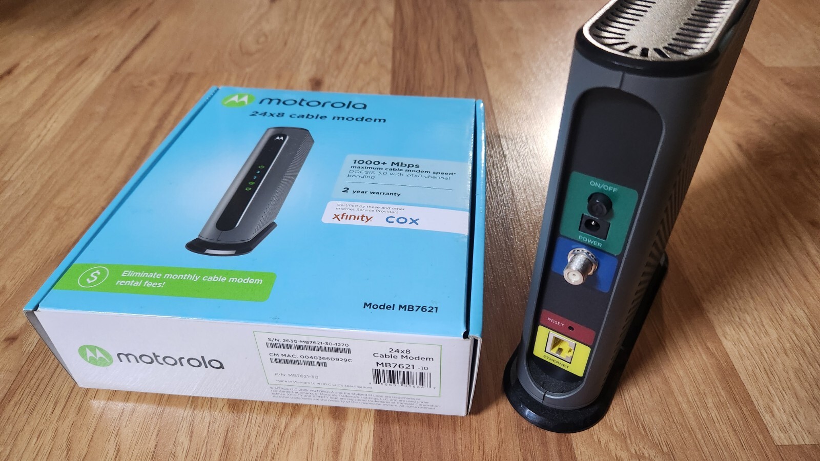 Motorola MB7621-10 1000 Mbps Modem DOCSIS 3.0
