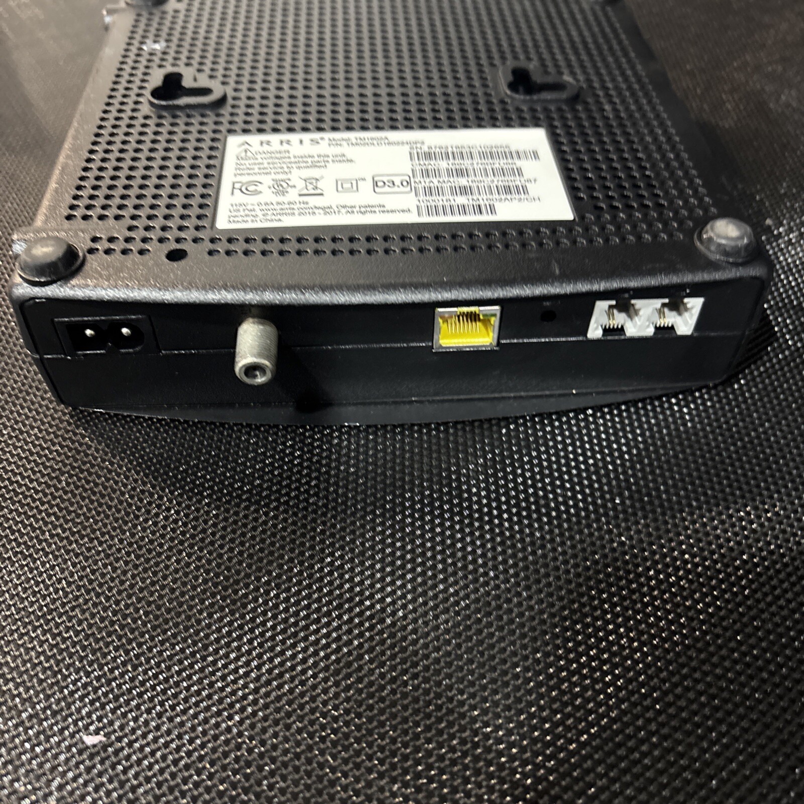 FREE SHIPPING Arris TM1602A Docsis 3.0 Cable Modem W/POWER ADAPTER