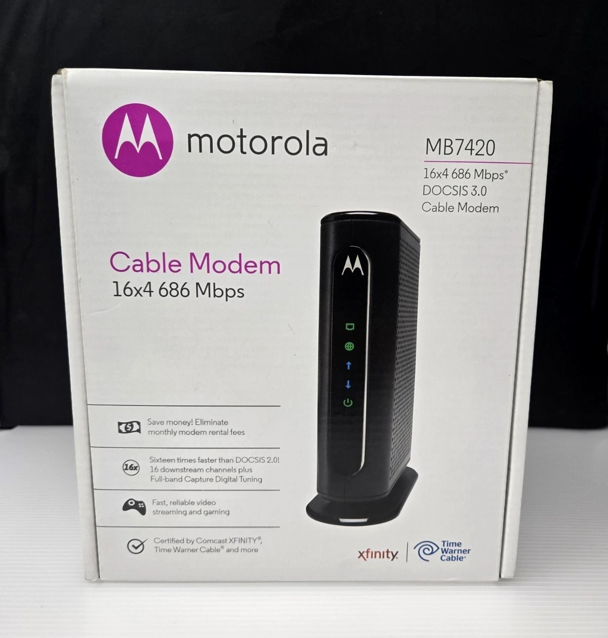 Motorola Cable Modem MB7420 16×4 686 Mbps DOCSIS 3.0 RNW916 Comcast Xfinity
