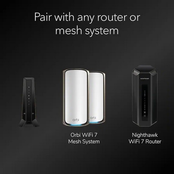 NETGEAR – Nighthawk Mid/High-Split DOCSIS 3.1 Cable Modem – Black