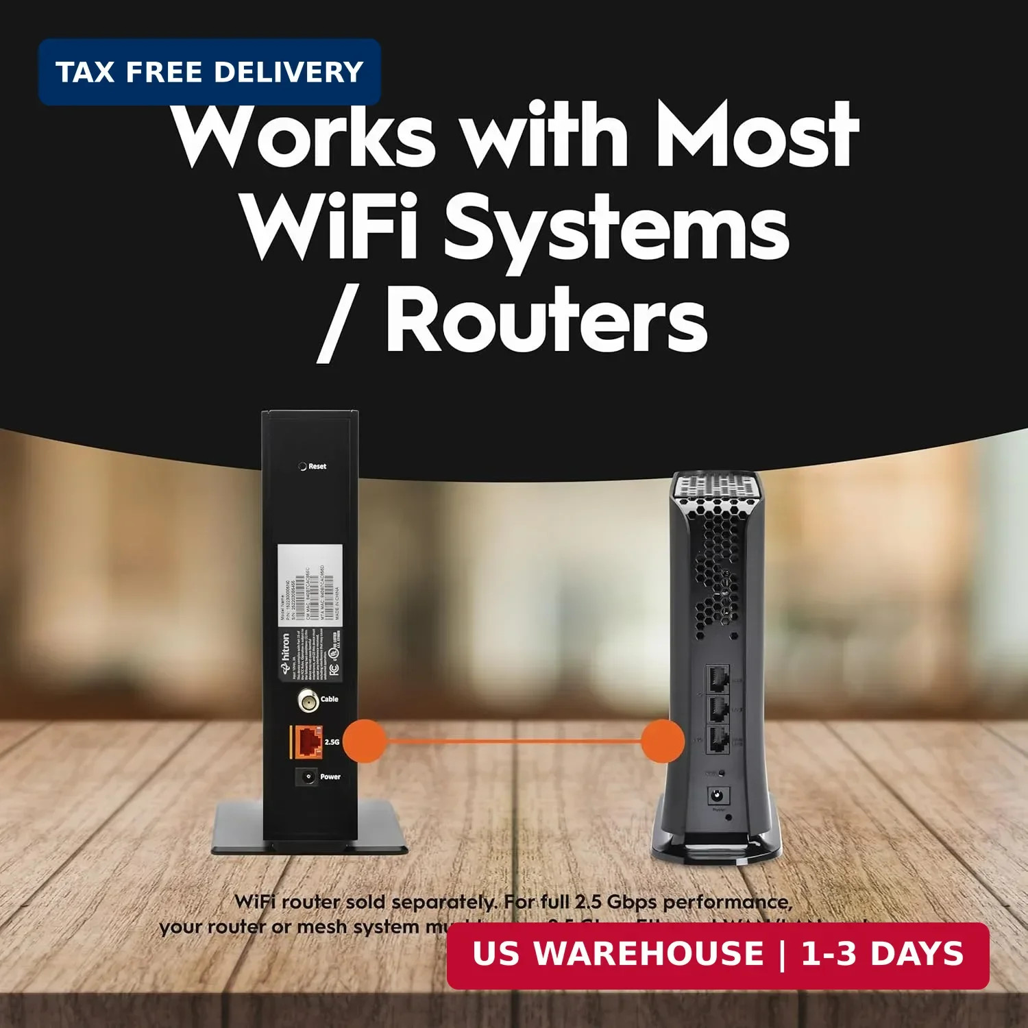 Hitron CODA56 Cable Internet Modem ONLY – DOCSIS 3.1 | 2.5 Gbps | NO WiFi – Requ