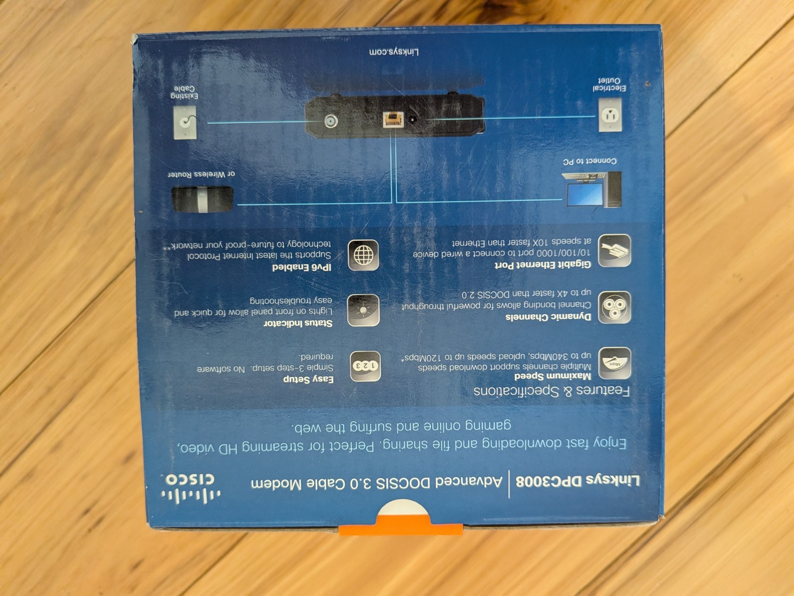 Cisco Linksys DPC3008 DOCSIS 3.0 Cable Modem – Open Box