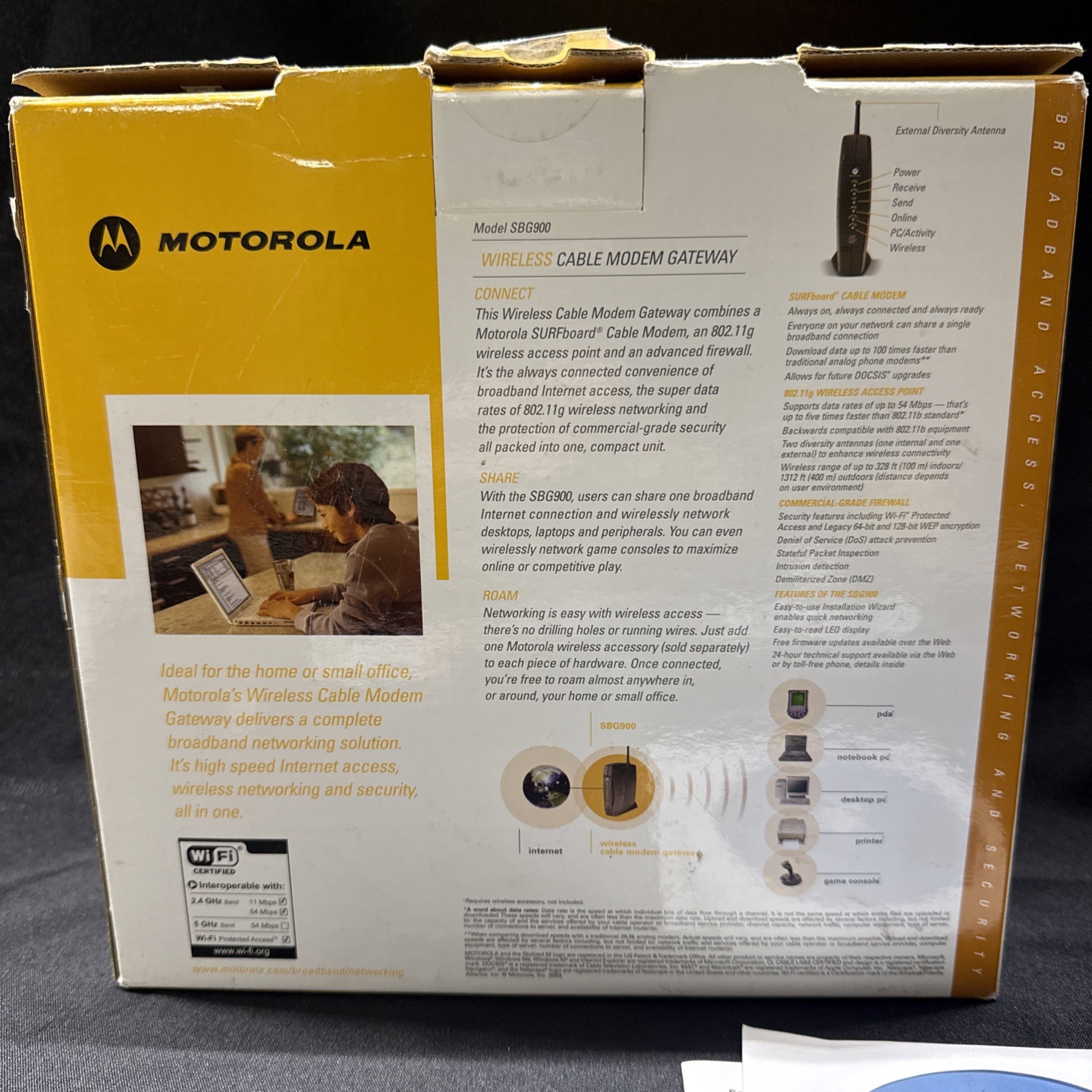 Motorola SURFboard SBG900 DOCSIS 2.0 Modem 54 Mbps