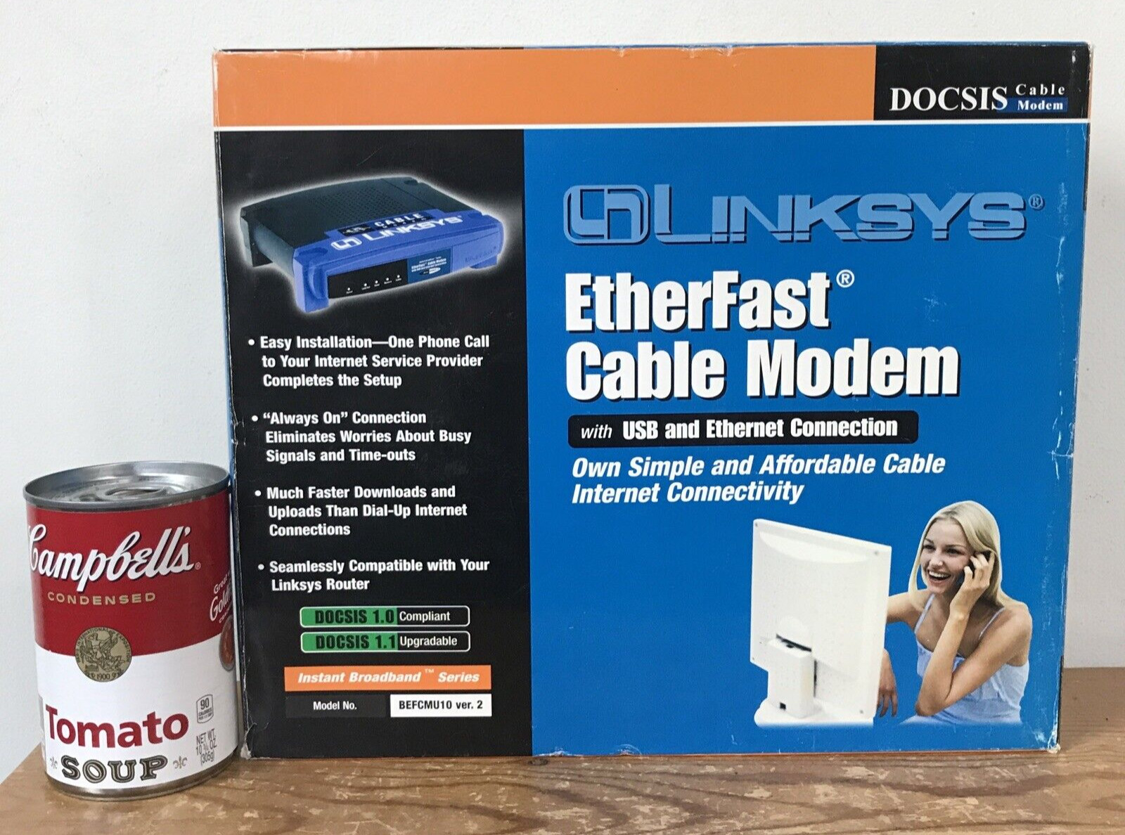 Linksys BEFCMU10 EtherFast Cable Modem With USB & Ethernet Connection