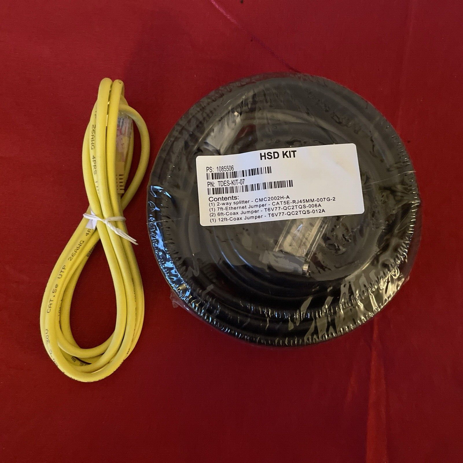 HSD Kit ( 7 ft Ethernet & 6 and 12 ft. Coax (jumpers) Cables plus Splitter) NEW