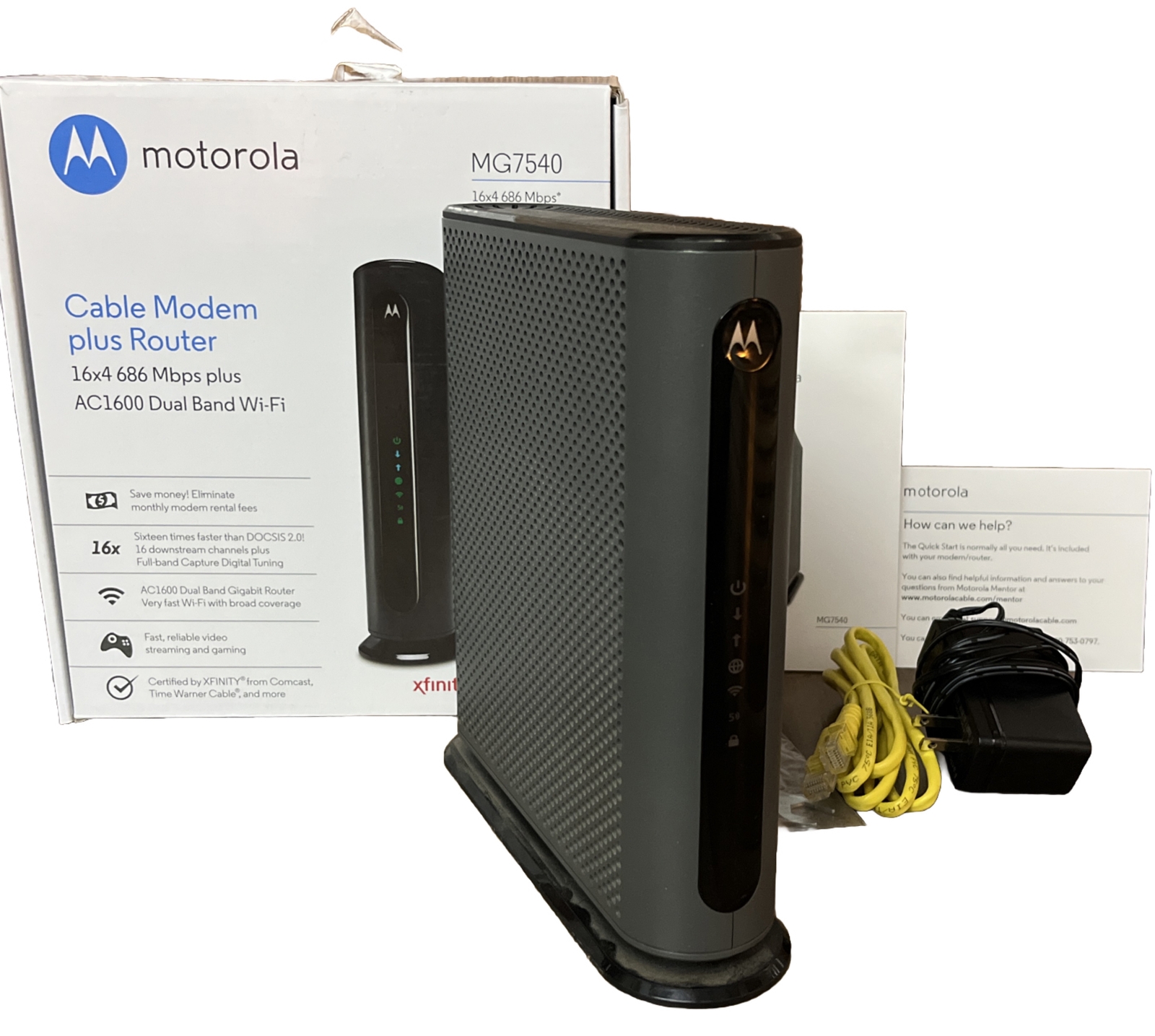 MG7540 Motorola 16×4 Docsis 3.0 Cable Modem + AC1600 WiFi Wireless Router