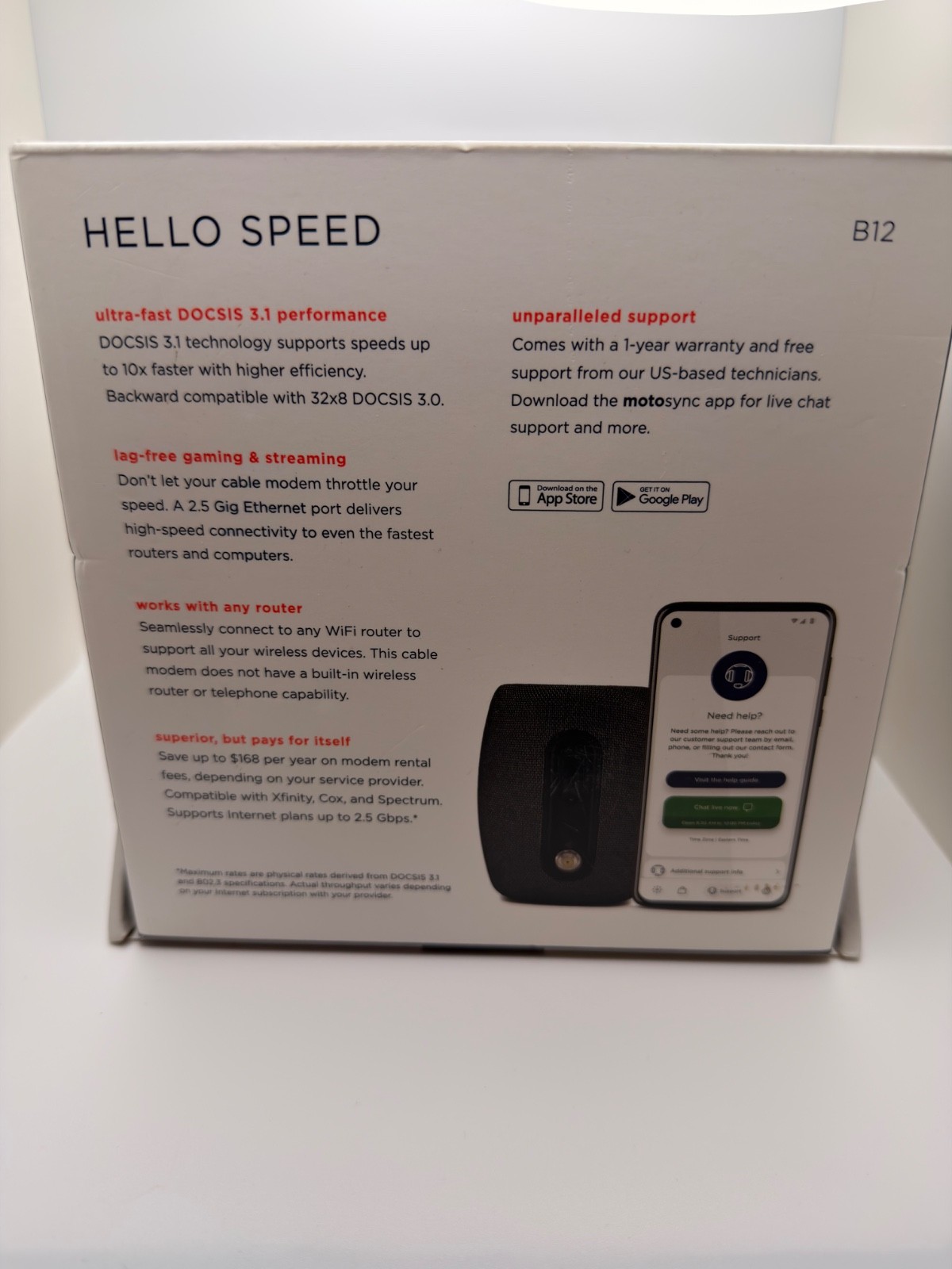 Motorola B12 – Advanced Compact Cable Modem 2500 Mbps Max2.5 Gbps Port MB8611