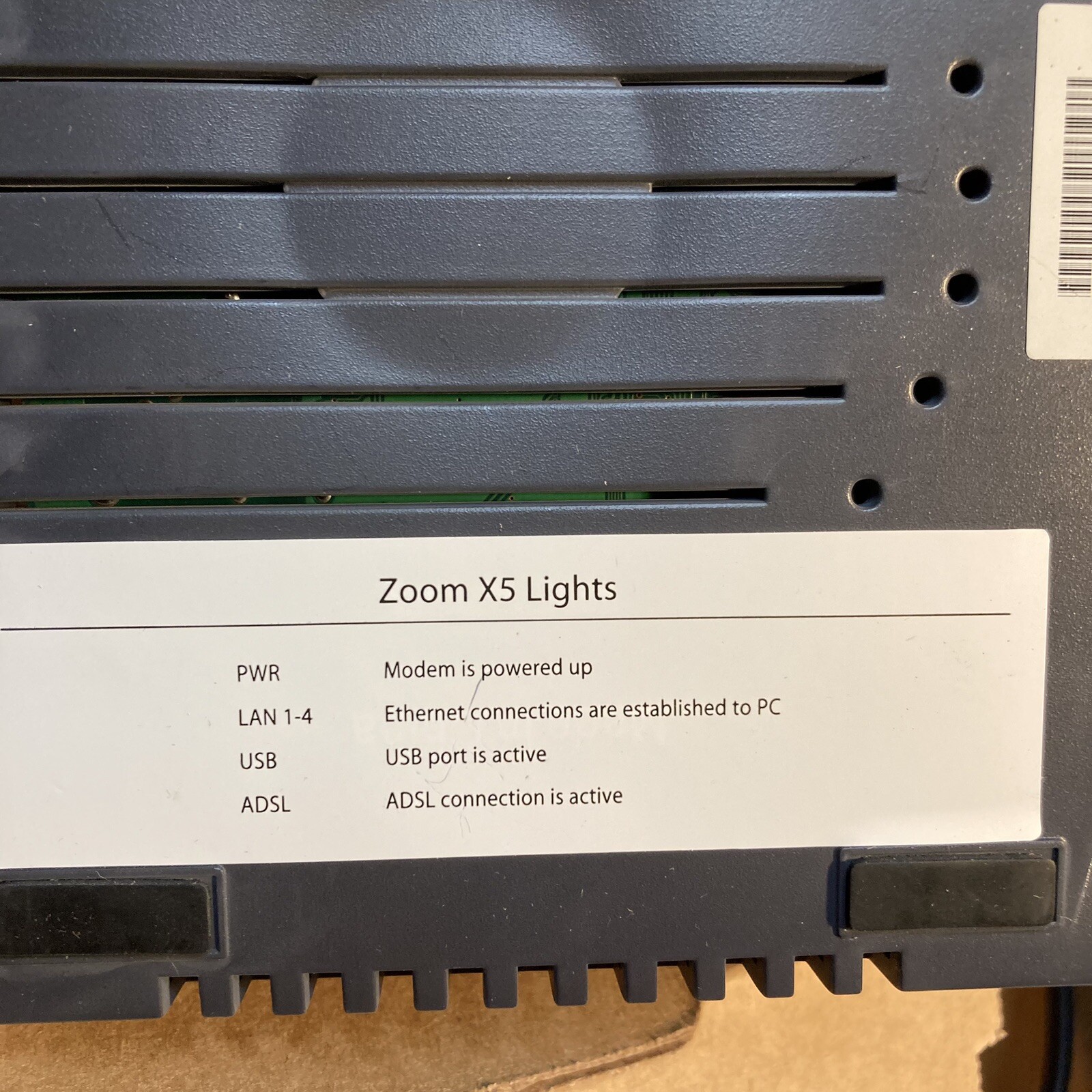 Zoom 5554 5554A Series 1049 ADSL X5 Modem Gateway Router Firewall 10/100
