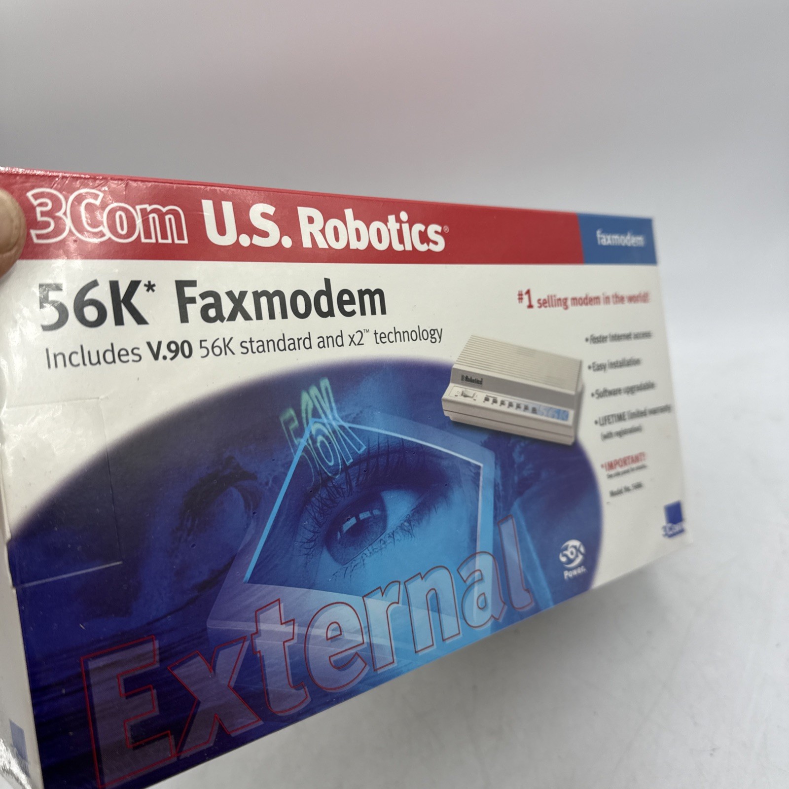 US Robotics Model 5686 3Com 56K Faxmodem External Modem V.90 x2 Technology – NEW
