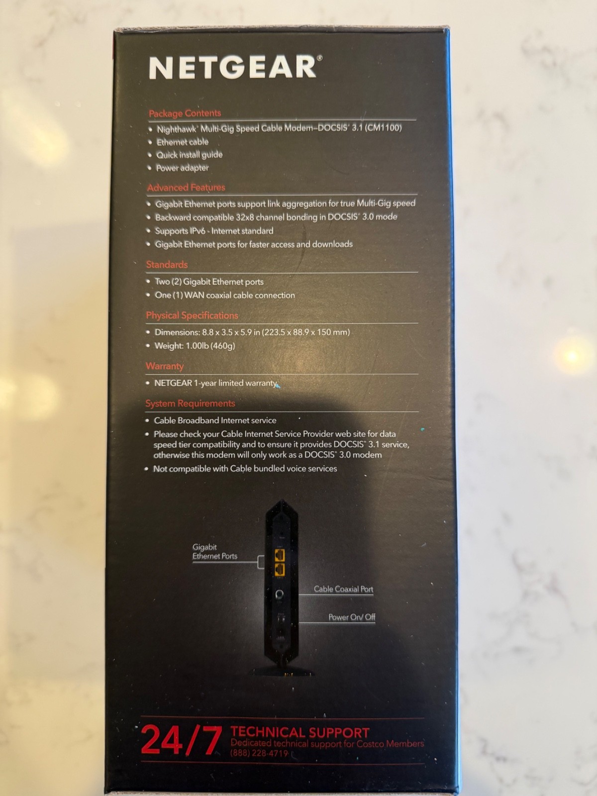 Netgear Nighthawk CM1100 Multi-Gig Speed Cable Modem DOCSIS 3.1