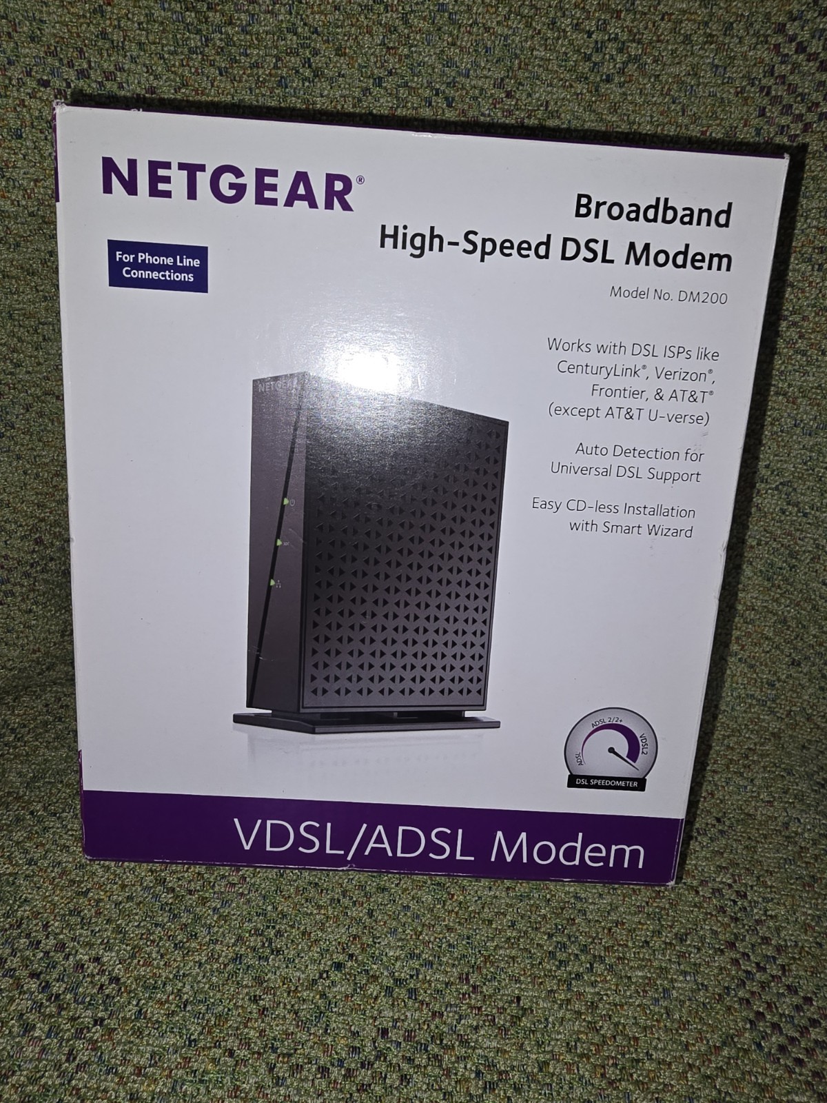 Netgear Broadband High Speed DSL Modem VDSL/ADSL DM200-100NAS Open Box