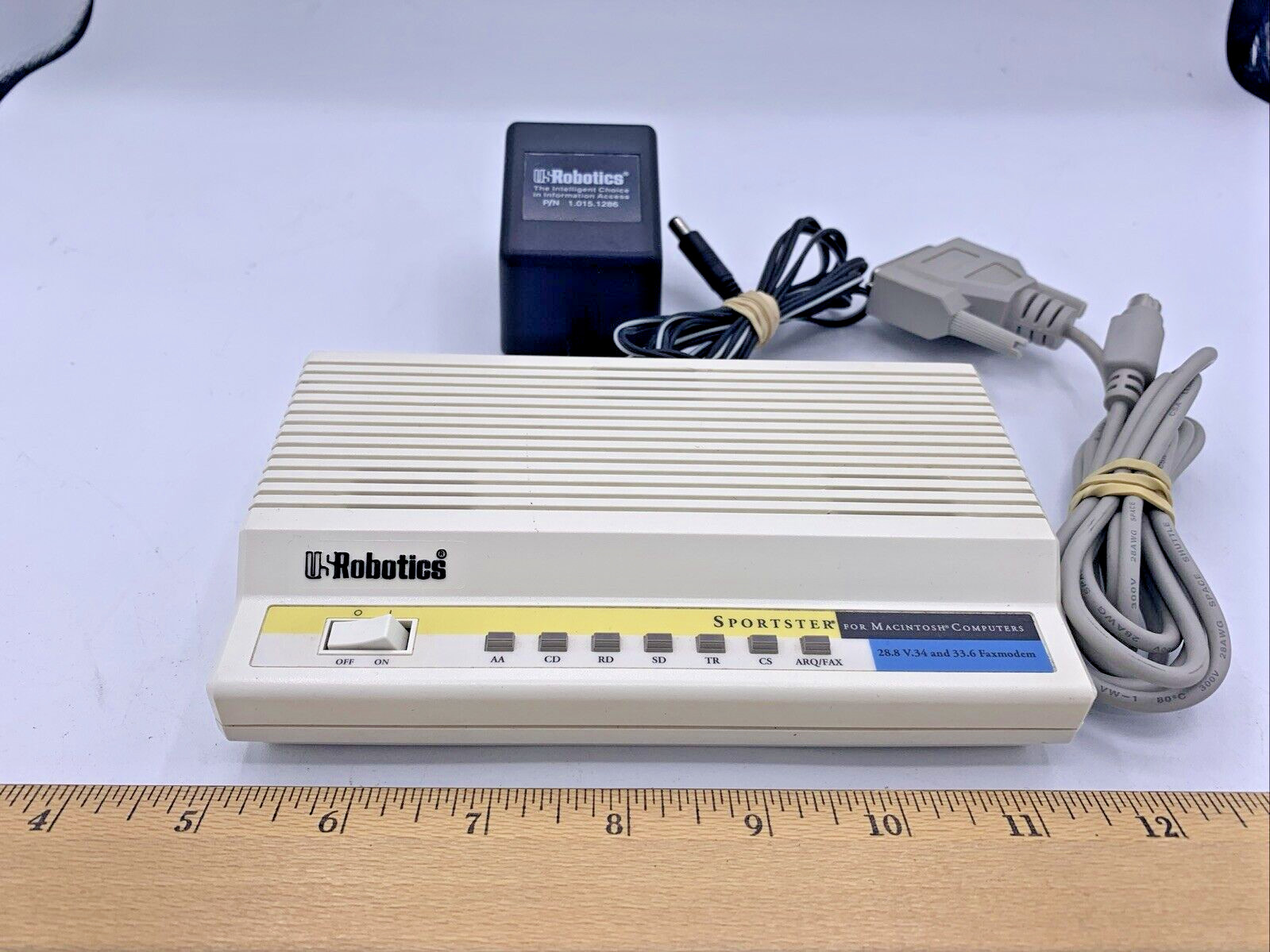 USR US Robotics Sportster Modem External Faxmodem 0459 w/Power Supply & Cable
